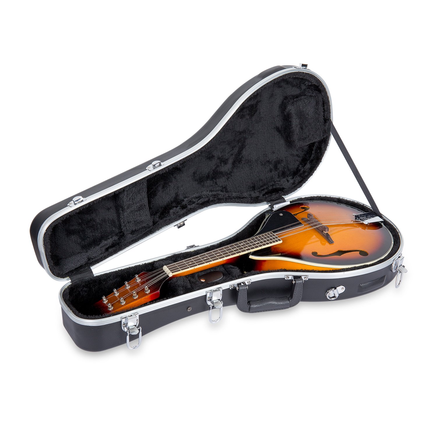 Crossrock CRA860MABK A-Style Mandolin Case - ABS Molded Hardshell with Backpack Straps, Black | Perfect for Travel, Gigging & Instrument Protection