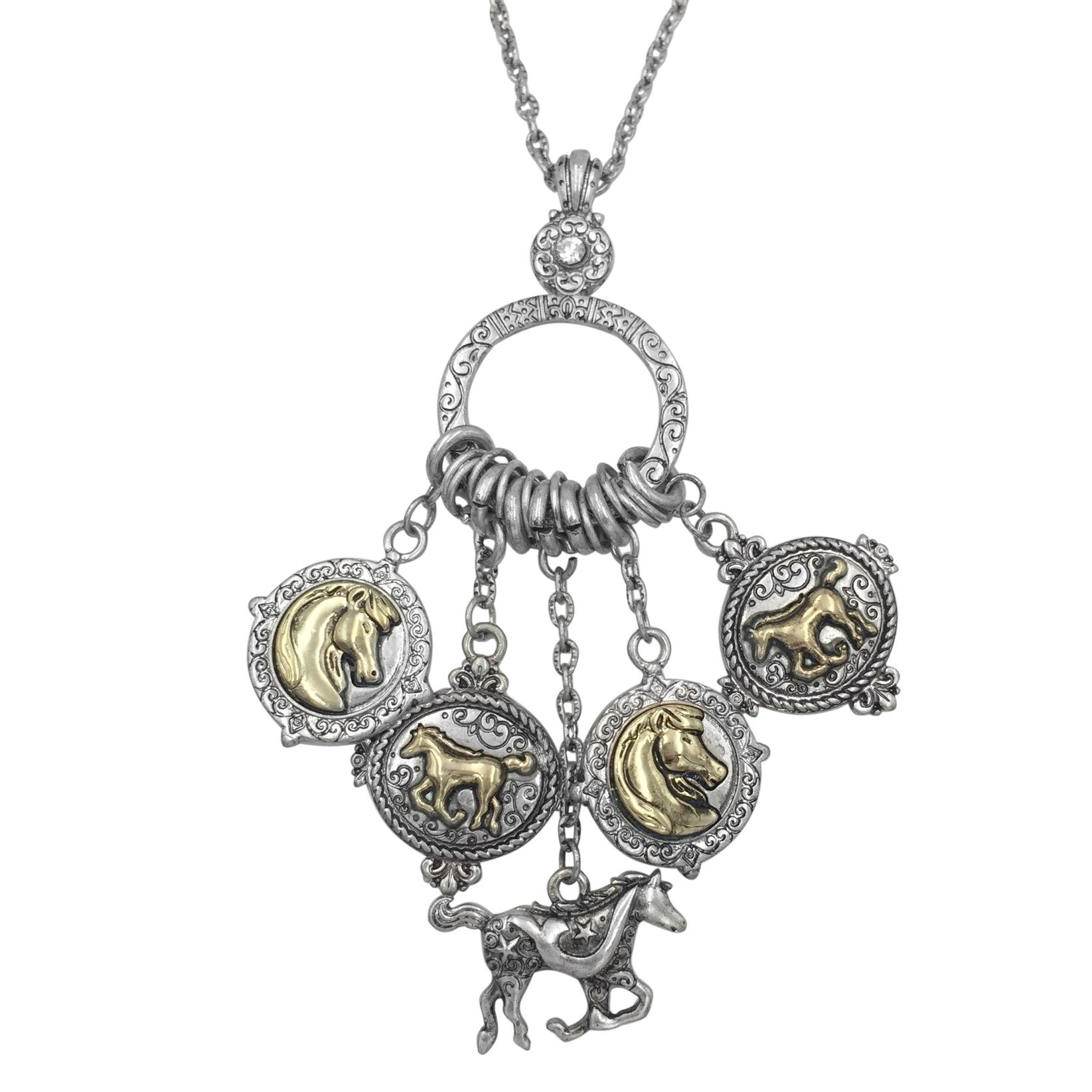 Gypsy Jewels Long Horse Western Theme Dangle Tassel Charm Necklace - Boho Cowgirl Jewelry for Women | Perfect for Country Concerts, Rodeos & Western Fashion