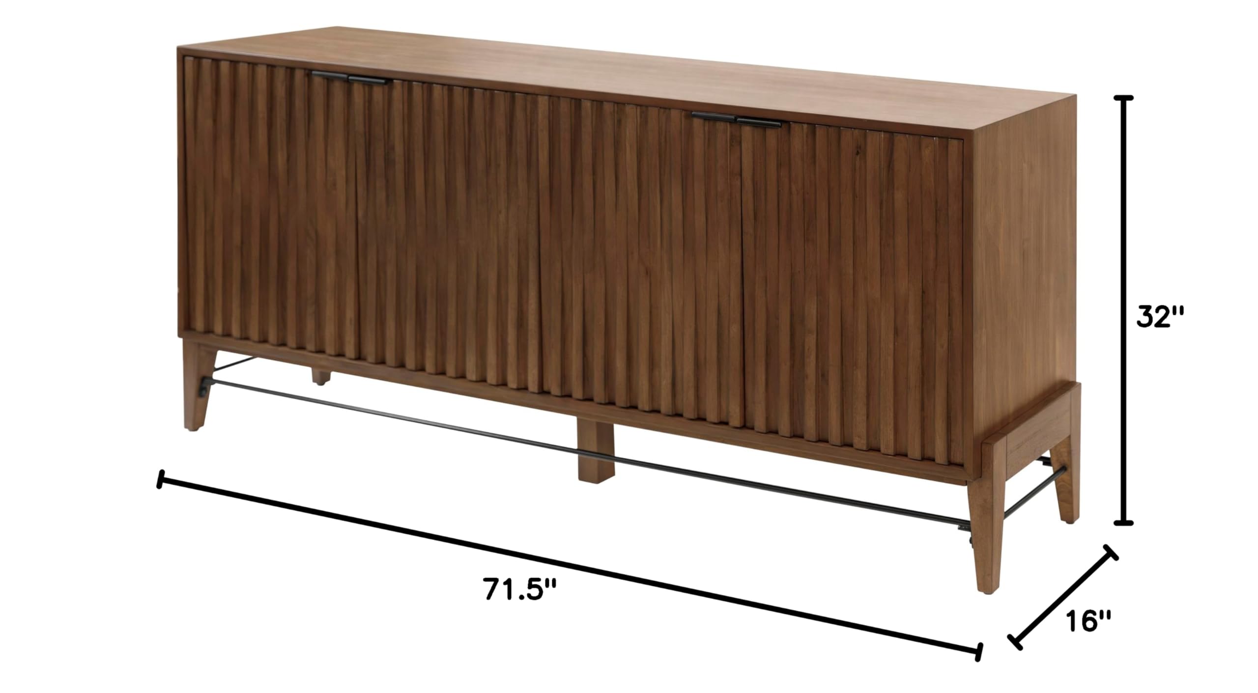 Mid-Century Modern Wooden Console Table with Storage - Brown Accent Credenza for Living Room, Office & Entryway - Stylish & Functional Home Decor