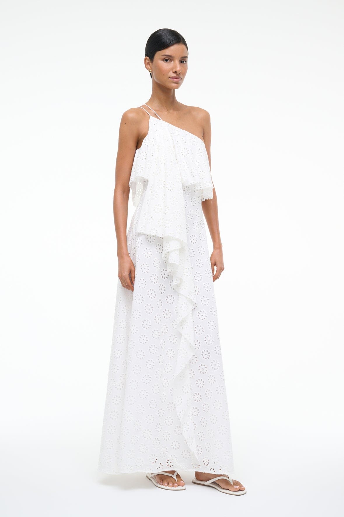ISA DRESS | White Eyelet Lace Summer Dress for Women - Perfect for Beach, Wedding & Party Occasions