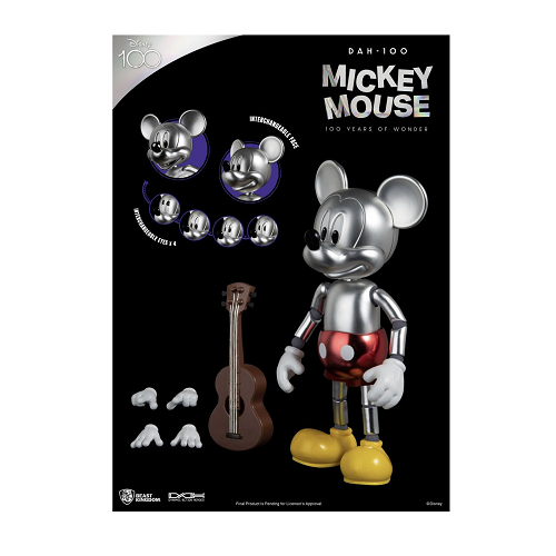 Disney 100 Years of Wonder Mickey Mouse DAH 100 Dynamic 8 Action Heroes Collectible Figure - Perfect for Disney Fans, Collectors & Gift Giving