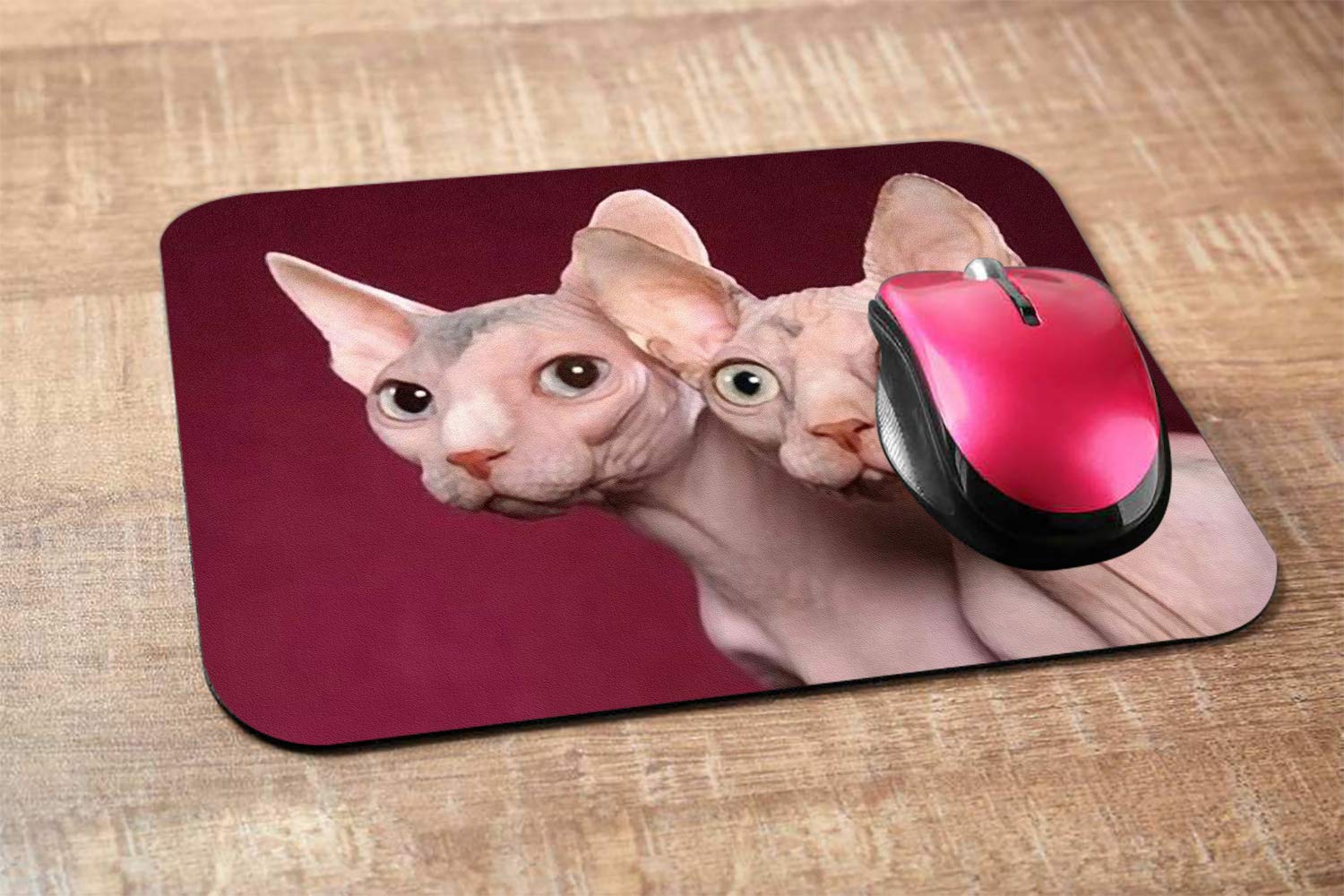 Sphynx Cat Gaming Mouse Pad - Non-Slip Rubber Base, 9.5