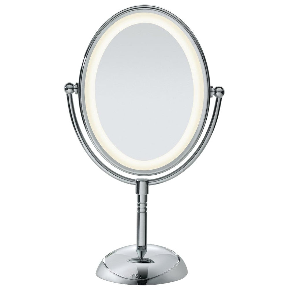 CONAIR TGBE51LEDWMC True Glow LED Oval Mirror - 7x Magnification Vanity Makeup Mirror with Adjustable Brightness for Home & Salon Use