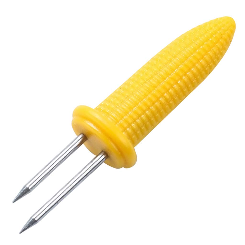 RY-CAN Creative Corn Holders - 4 Pack Stainless Steel BBQ Grill Prongs & Corn Grips Forks for Hot Dogs, Meat, Party Food Skewers - Durable Kitchen Tool & Outdoor Barbecue Accessories for Picnics, Camping & Backyard Cookouts