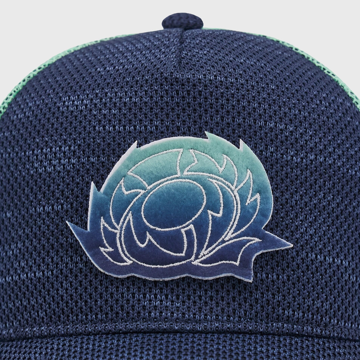 Scotland Rugby Trucker Cap - Macron Official Navy & Green Adjustable Snapback Hat for Men - Perfect for Rugby Games, Fan Gear & Casual Wear