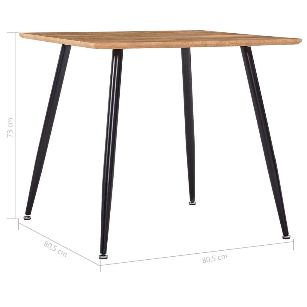 31.7 Inch Square Bar Height Dining Table - Oak & Black MDF Pub Table for Kitchen, Bistro, Cafe - Easy Assembly Counter Height Table for Small Spaces & Entertaining