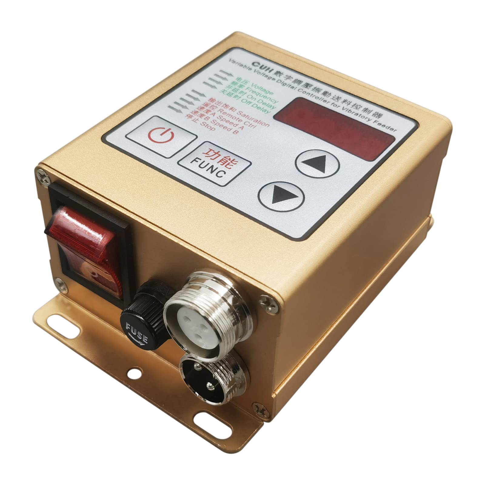 TECHTONGDA Mini Electromagnetic Vibrating Feeder Conveyor - 110V/220V Powder & Small Parts Shaker Feeder with Half-Wave Rectifier | Ideal for Industrial Automation, Food Processing & Laboratory Material Handling