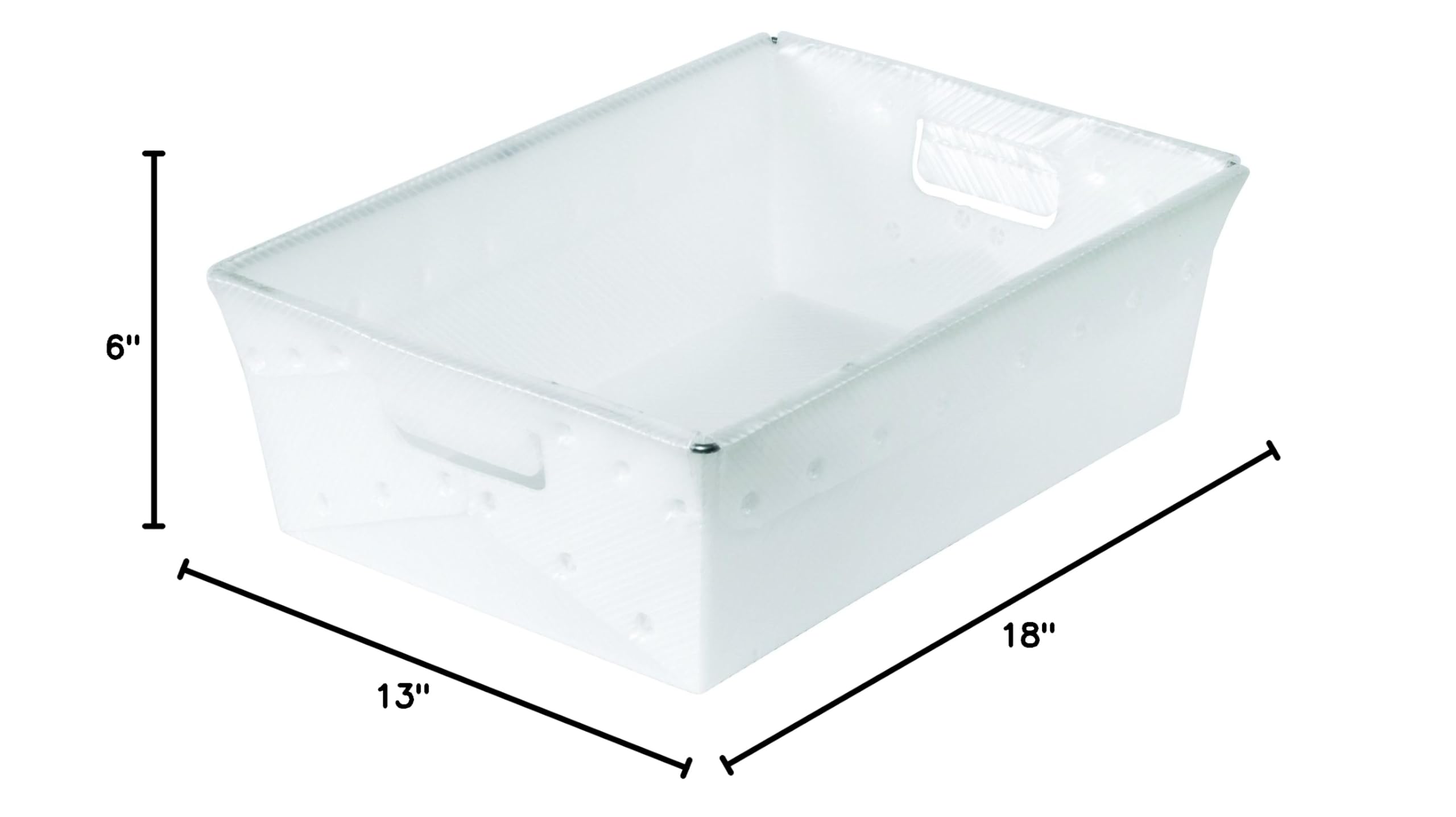 Aviditi 6-Pack White Plastic Stackable Storage Bins 18x13x6 Inches - Organize Home, Office & Warehouse Supplies | Perfect for Shelving, Closet & Garage Storage