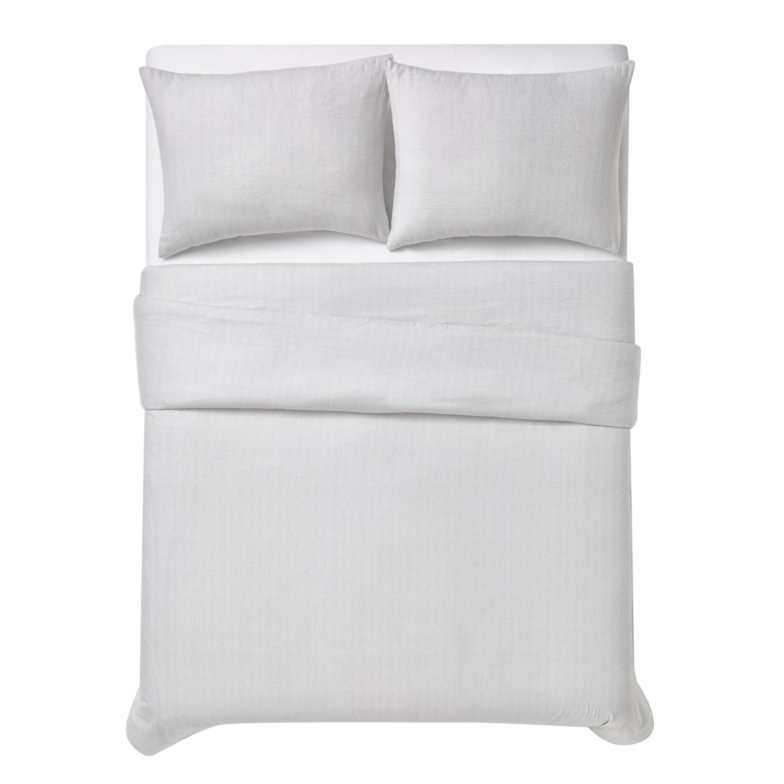 London Fog Twin XL 2-Piece Comforter Set with Sham - Soft Herringbone Flannel Bedding Collection in Grey - Perfect for Cozy Winter Nights & Guest Room Decor