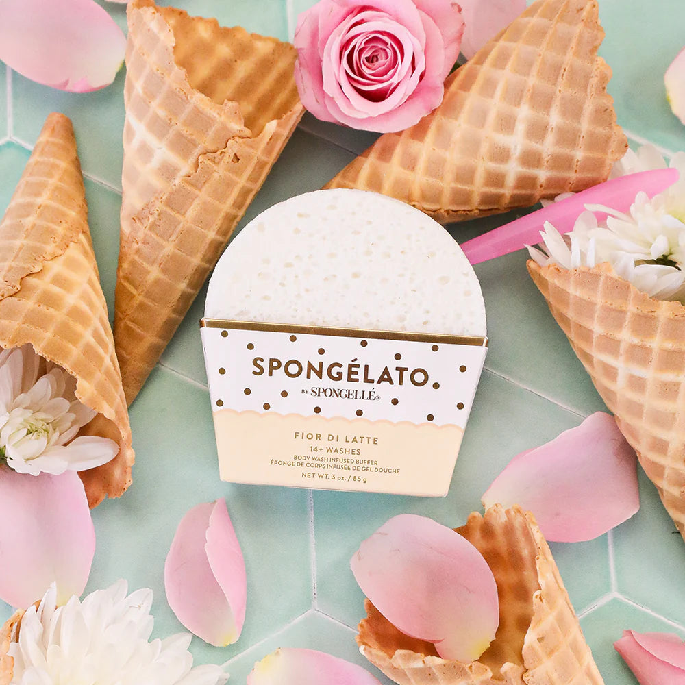 Premium Fior di Latte Spongelato Buffer for Skin Care - Hydrating & Exfoliating Facial Scrub for Glowing Skin | Use for Daily Face Cleansing & Spa Treatments at Home