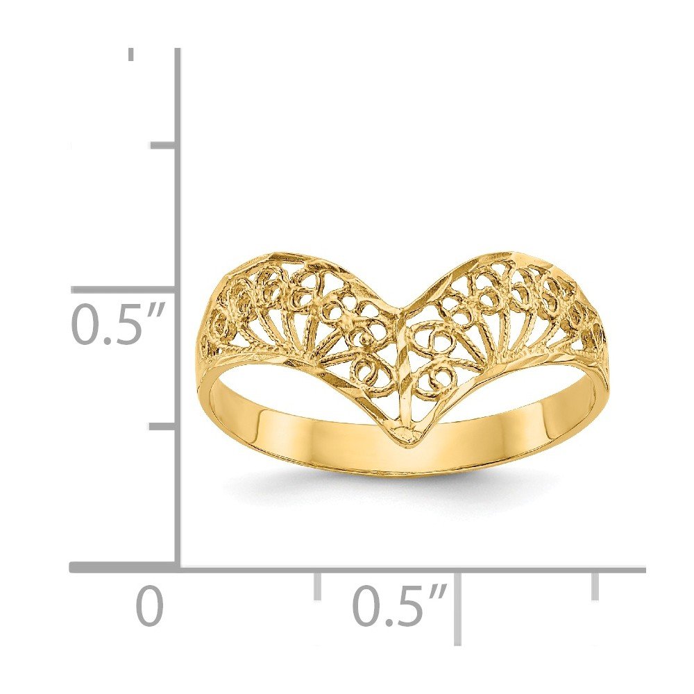 14K Yellow Gold Diamond-Cut Filigree Ring Band for Women - Elegant Wedding, Engagement & Anniversary Jewelry Gift - Perfect for Bridal, Party & Special Occasions
