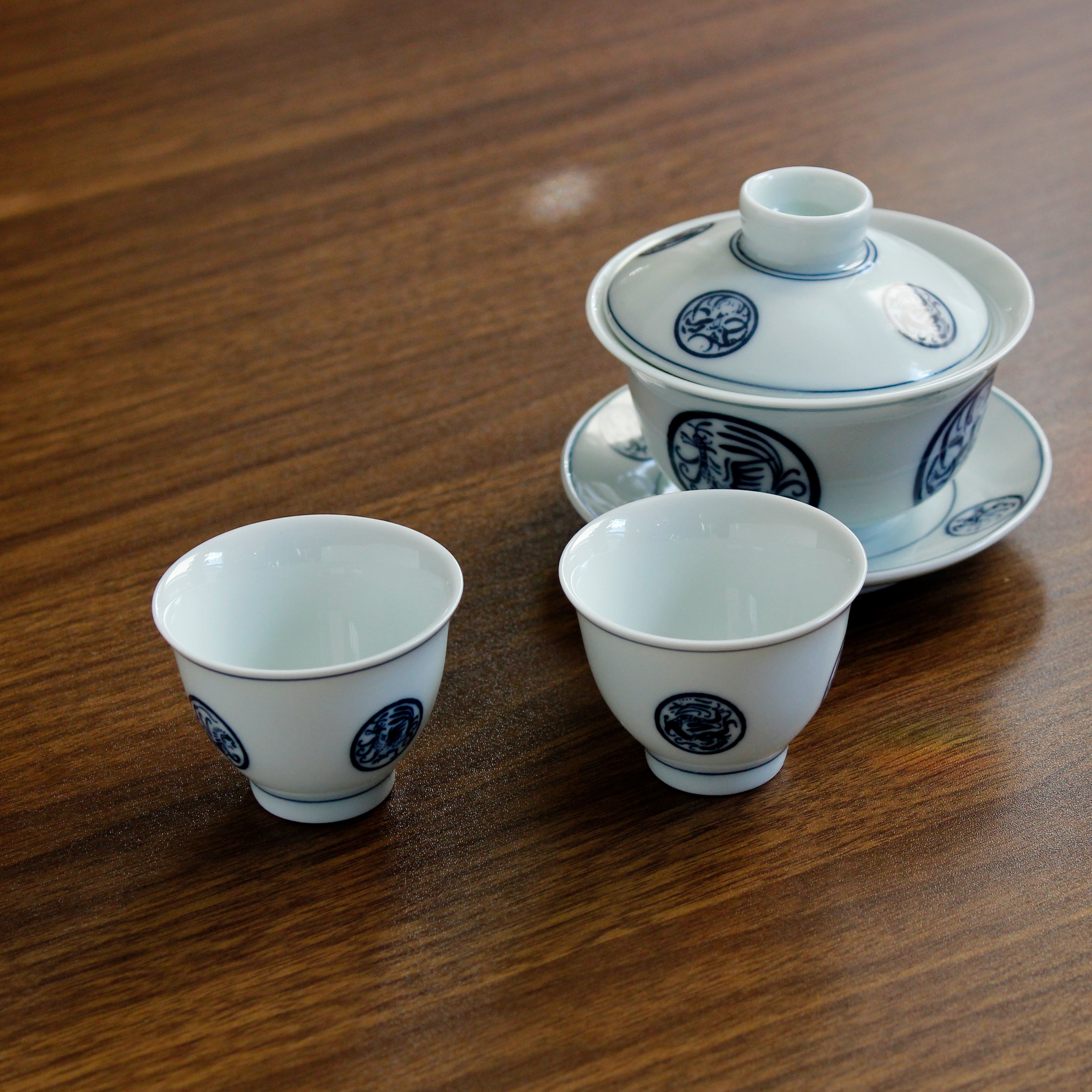 Premium Celestial Protectors Gaiwan - 4 oz Ceramic Chinese Tea Set for Gongfu Brewing - Perfect for Tea Ceremonies, Home Use & Gifts