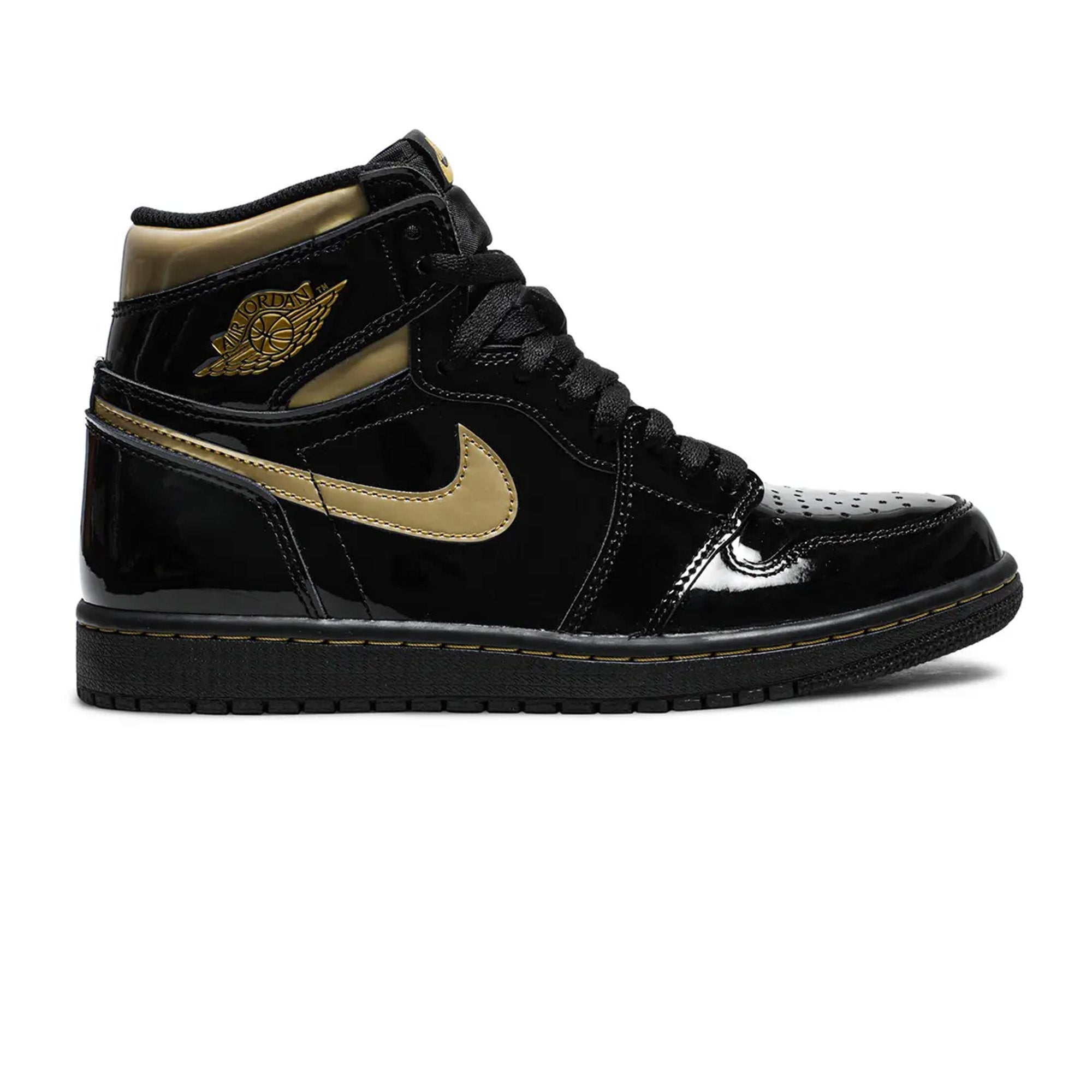 Air Jordan 1 High OG 'Black Metallic Gold' Retro Basketball Shoes - Men's Sneakers for Streetwear & Casual Fashion
