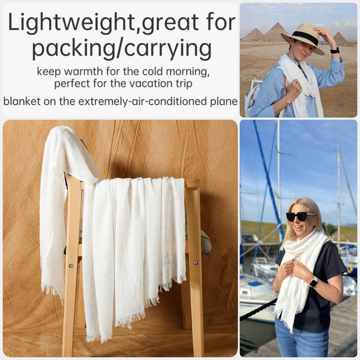 Harewom Lightweight Gauze Linen Shawl Wrap for Women - Soft Summer Beach Scarf, Elegant Evening Shawl for Weddings & Special Occasions | Perfect for Beach Cover-ups, Bridal Accessories & Outdoor Events