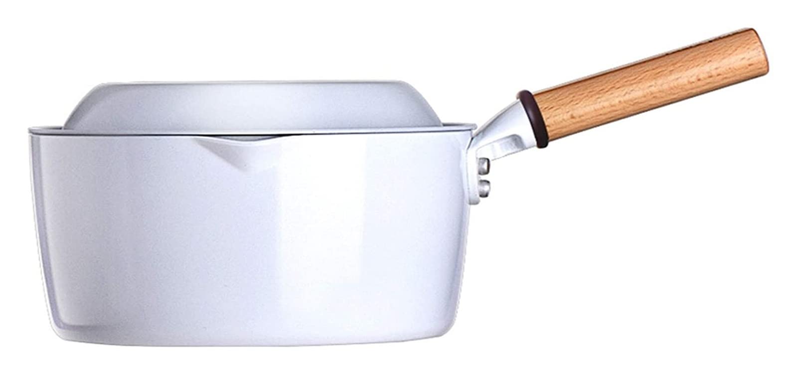 Handiya Non-Stick Enamel Wok Pan - 8 Inch Small Frying Pan for Induction/Gas Stove - Perfect for Cooking Soup, Milk, Sauces & Stir-Fry | Ideal for Home Kitchen & Camping Use