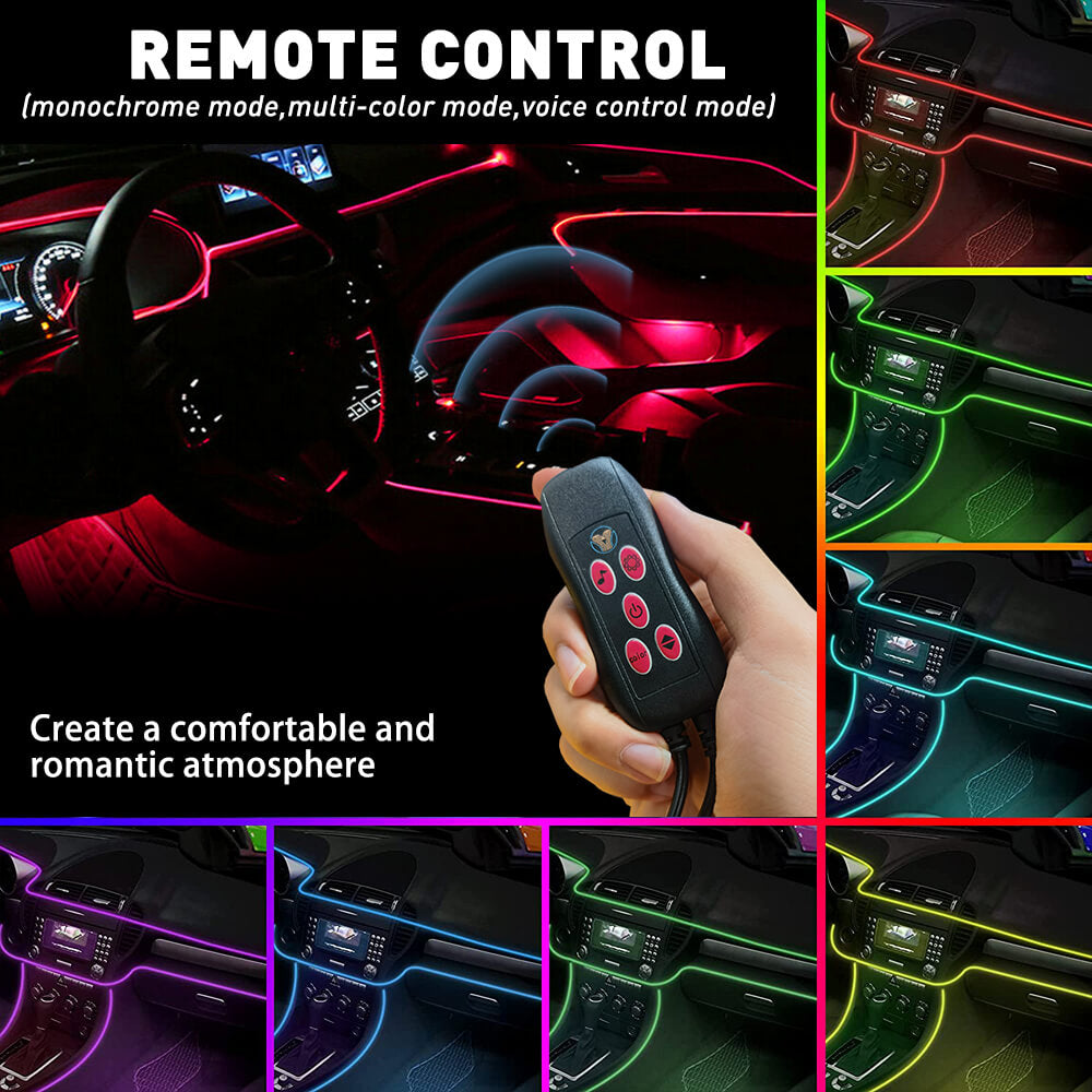 13.1FT LED Car Interior Atmosphere Strip Lights - Remote Controlled Auto Lighting for Cars, Trucks & SUVs - Perfect for Mood Lighting, Accent Decor & Night Driving