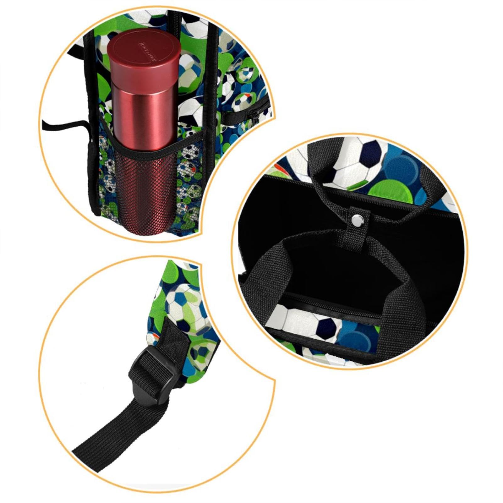 Stylish Travel Backpack for Women & Men - Durable Floral Soccer Ball Design Backpack for Work, School, Gym & Outdoor Adventures