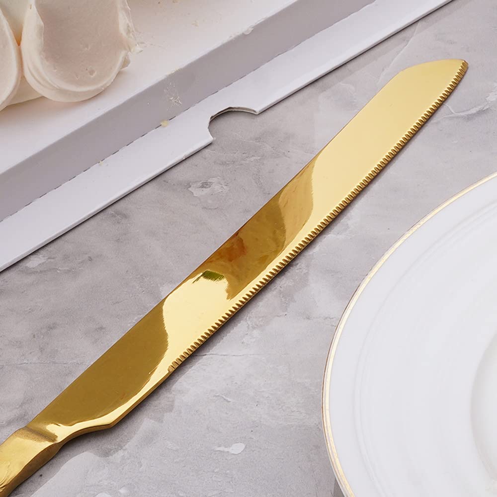 Premium Gold Cake Cutting Set - Stainless Steel Cake Knife & Server for Wedding, Birthday, Party | Elegant Cake Pie Cutter for Anniversary, Baby Shower & Special Events