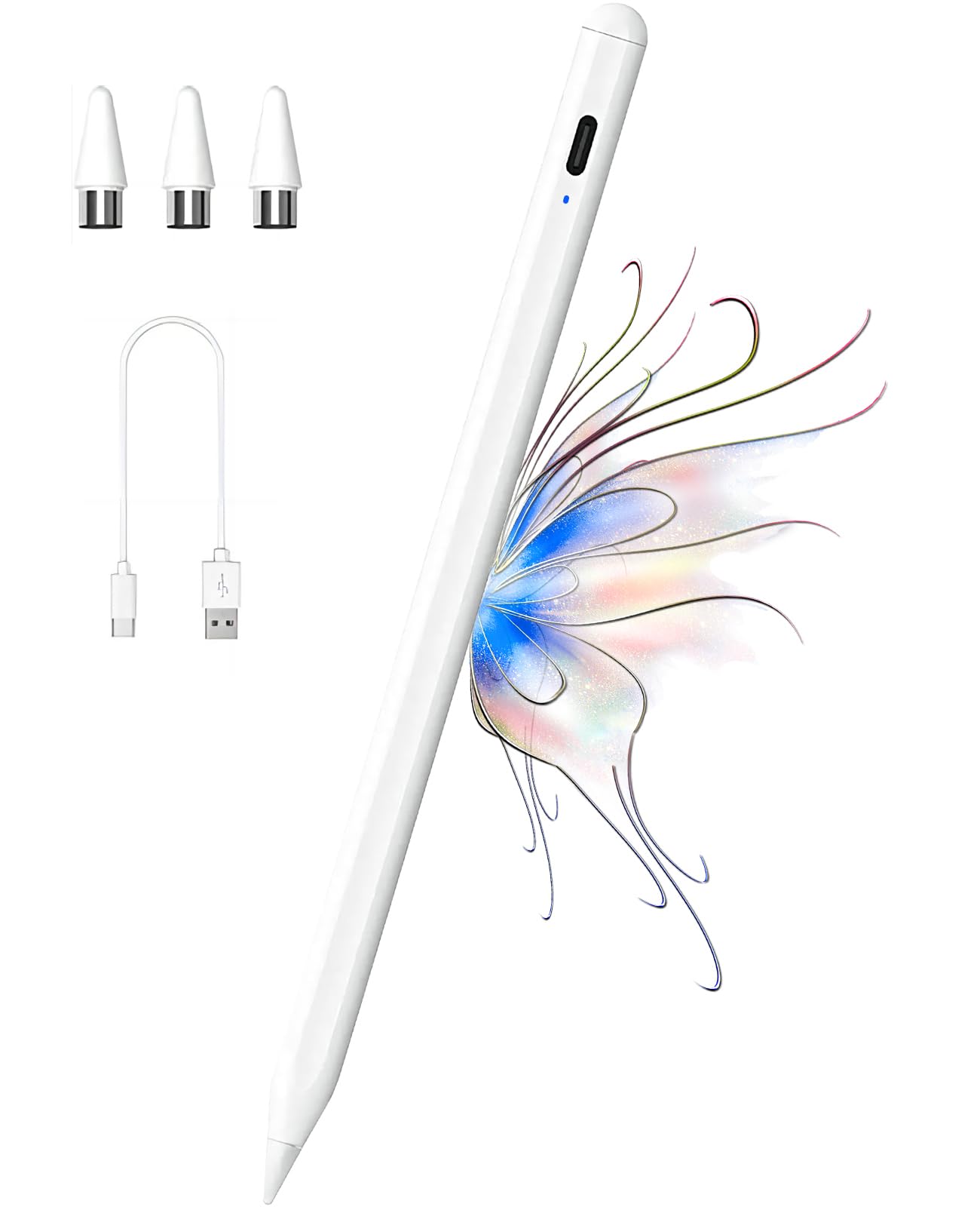 Kenkor Rechargeable Stylus Pen for iPad & Android Tablets - 1.5mm POM Nib, Magnetic Design, Universal Touch Screen Compatibility (iPad Pro/Air/Mini, iPhone, Smartphones) - Perfect for Drawing, Note-Taking & Digital Art
