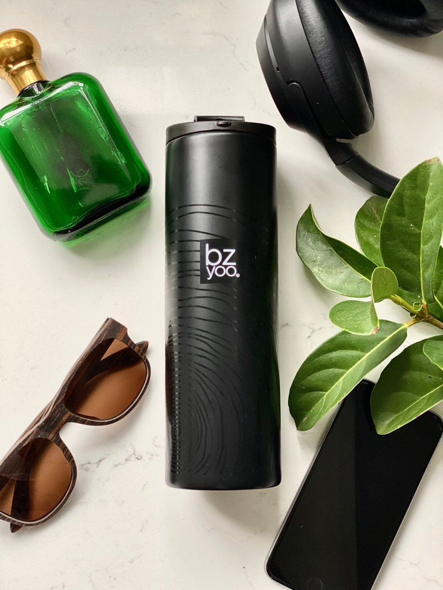 Premium Stainless Steel Vacuum Insulated Tumbler - 20oz Double Wall Thermal Coffee Mug, Leak Proof Travel Cup for Hot & Cold Drinks - Perfect for Office, Gym, Hiking & Outdoor Activities - Organica Black