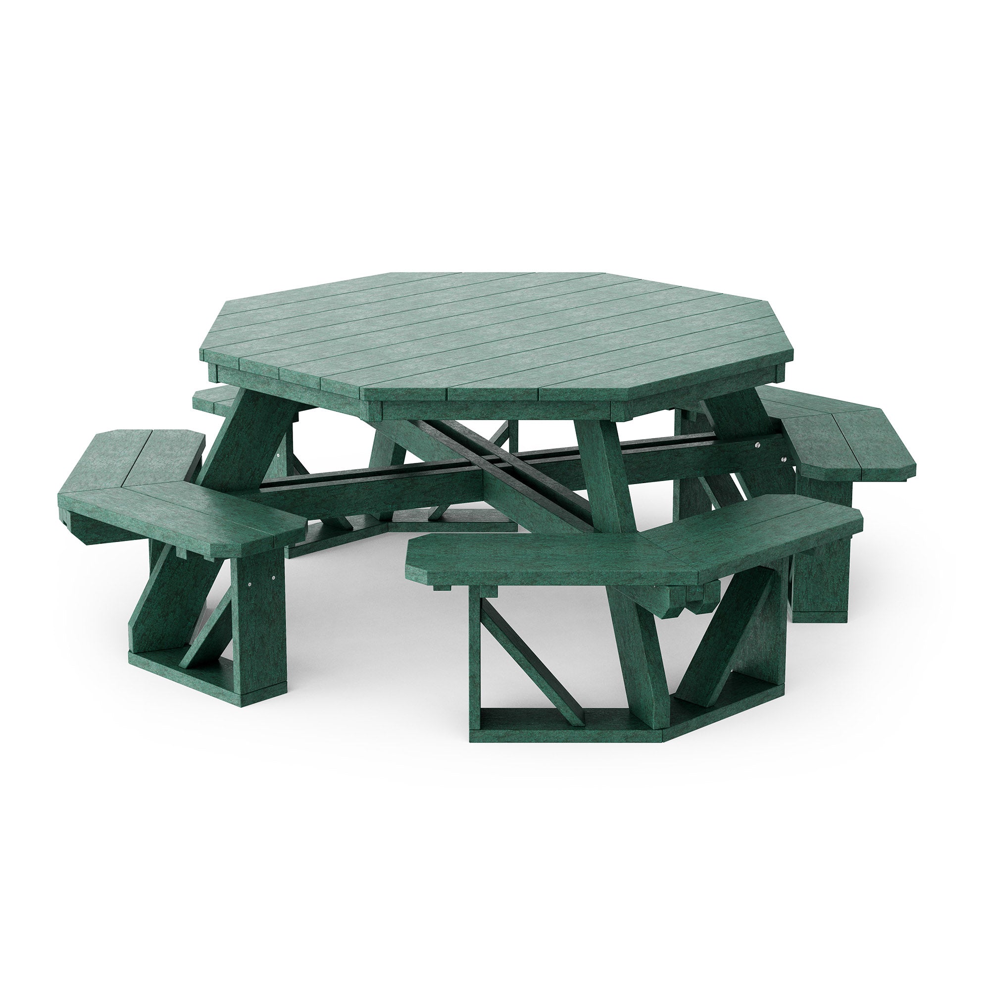 Heritage Octagon Picnic Table - 8-Person Outdoor Dining Set for Backyard, Patio, Garden, Park & Camping - Durable All-Weather Wooden Picnic Bench