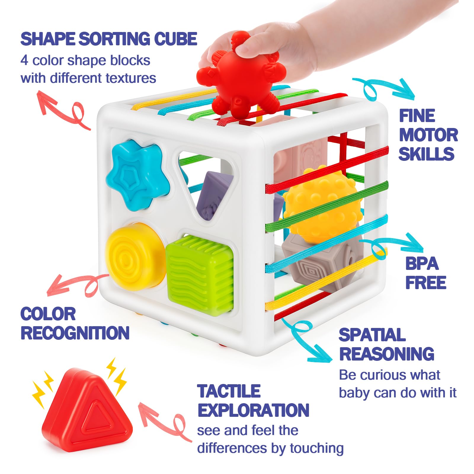 Montessori Baby Toys 6-12 Months - 5-in-1 Learning Set for Toddlers | Playtime & Travel Essentials