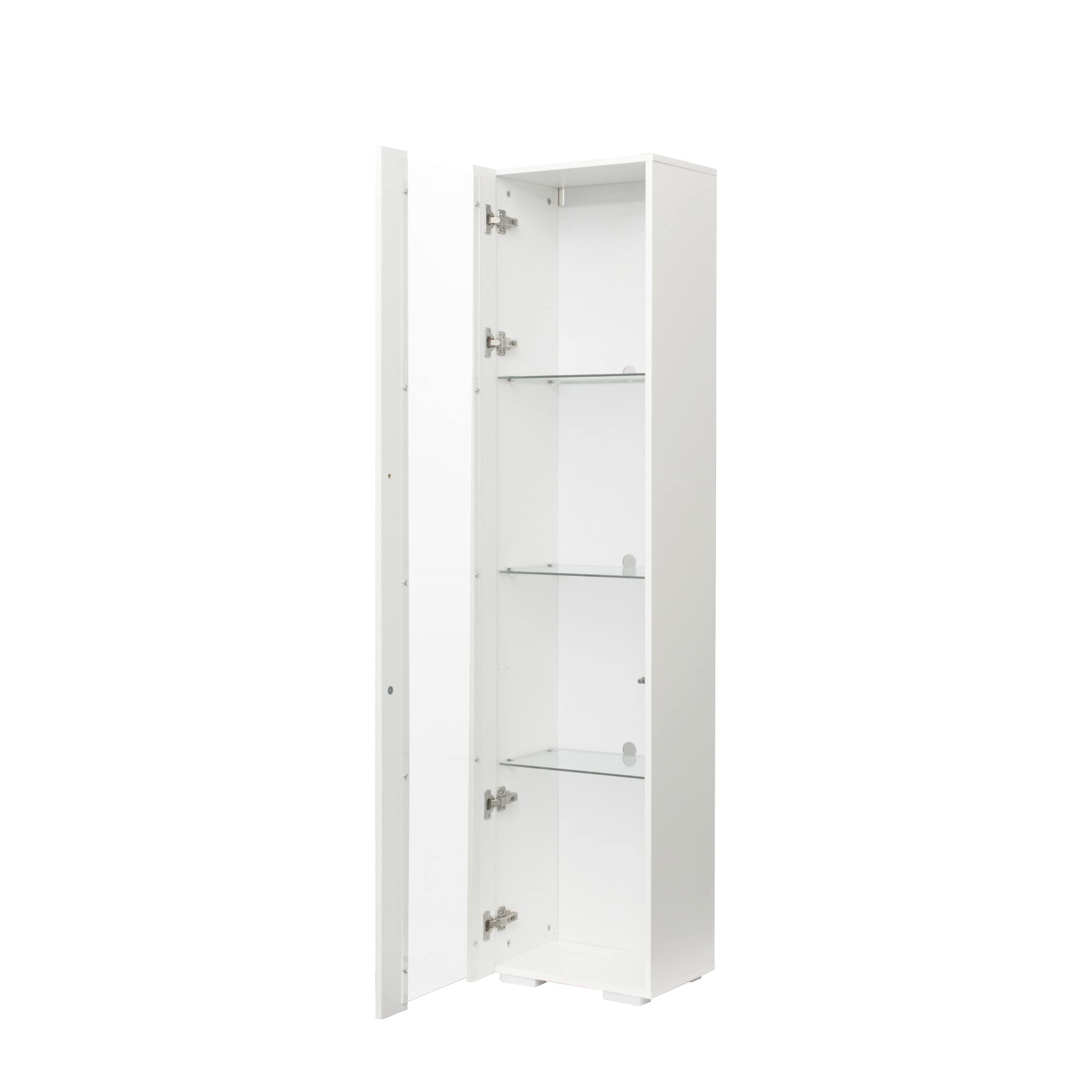 Modern LED Display Cabinet with Glass Shelves & Doors - 67