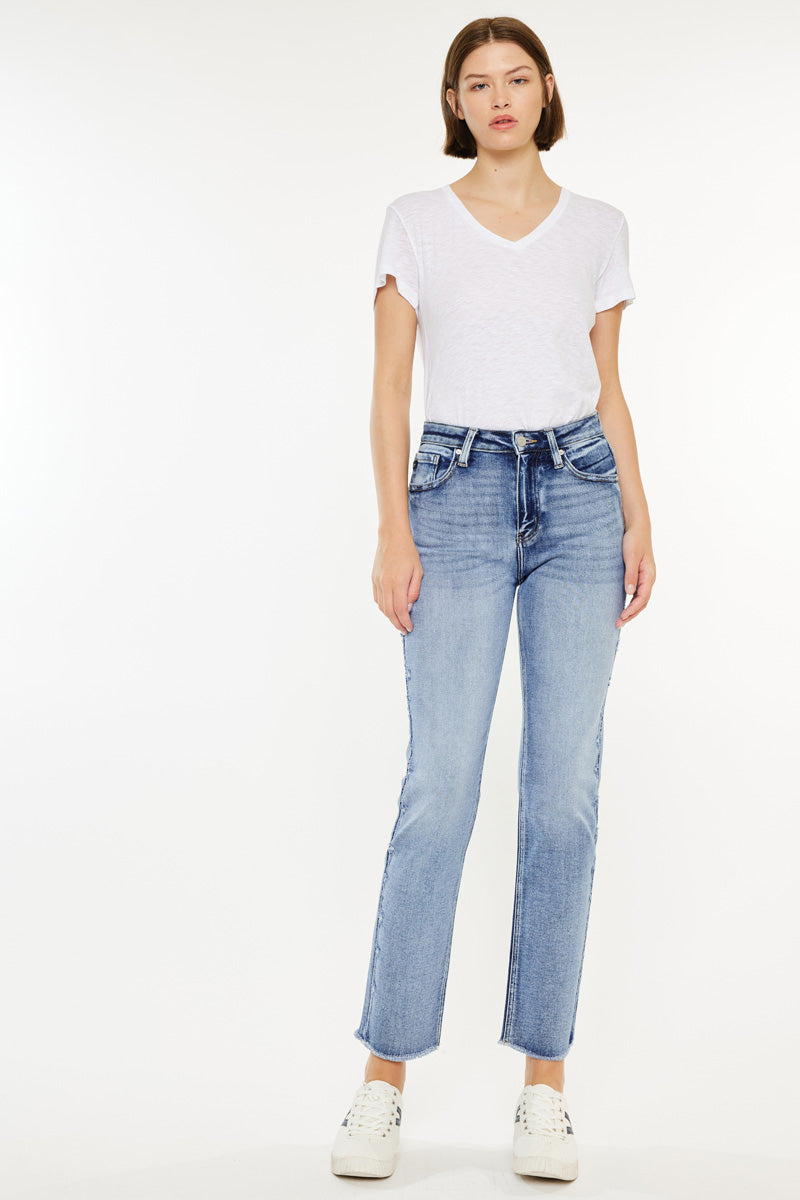 Sadie High Rise Straight Leg Jeans for Women - Stretchy Comfort Denim Pants - Perfect for Casual Wear, Office & Date Nights
