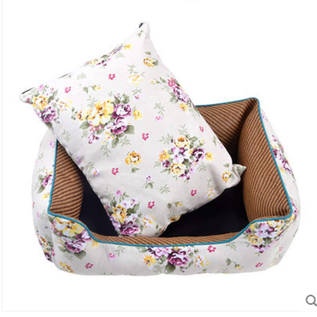 **ZSCLLCQ Washable Pet Bed for Small & Medium Dogs - Four Seasons Universal Kennel Mat, Soft & Comfortable Dog Nest (White, 65x53cm) - Perfect for Indoor & Outdoor Use in Summer & Winter**
