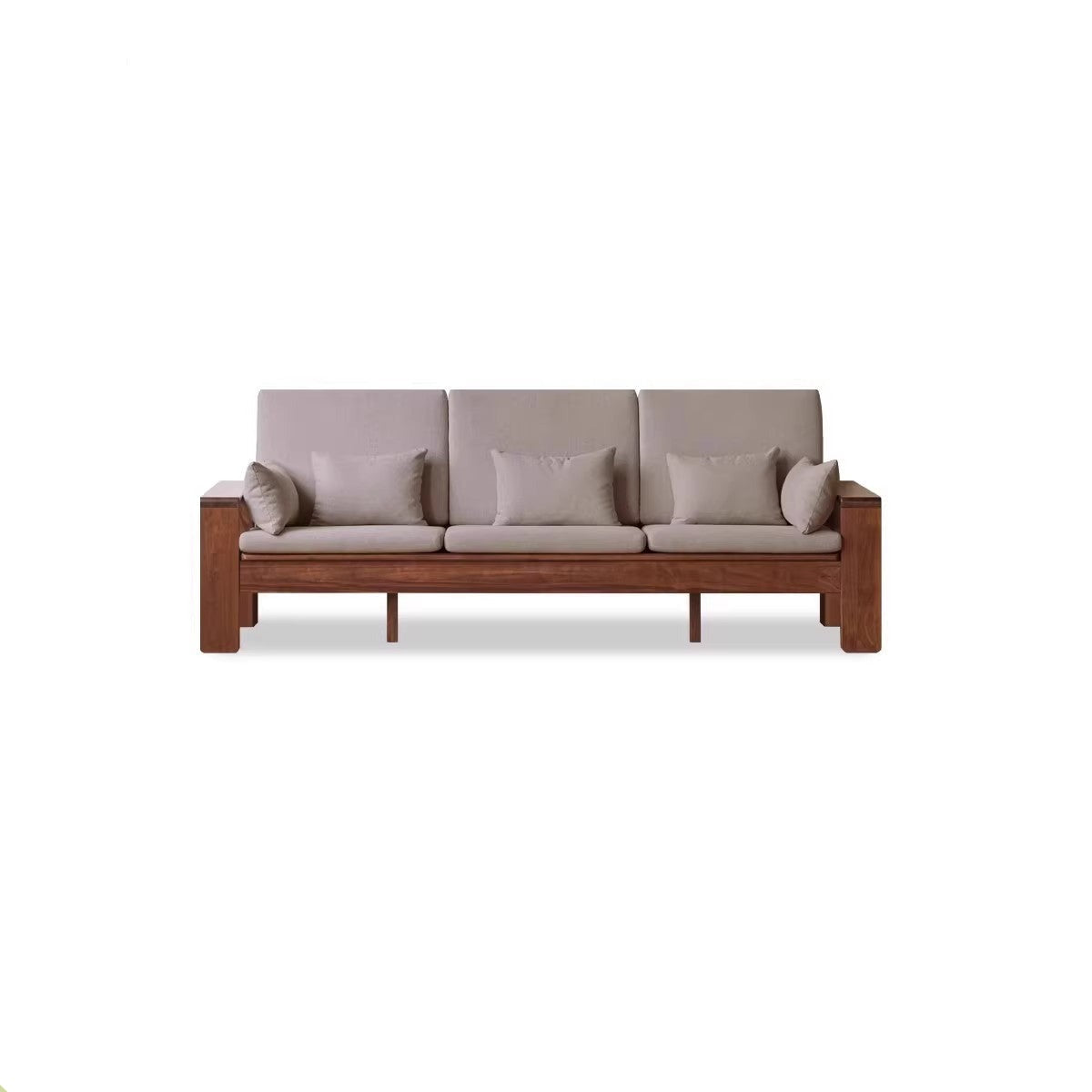 Premium Black Walnut Solid Wood Fabric Sofa - Modern Nordic Style 2-in-1 Convertible Sofa Bed for Living Room & Guest Room | Durable & Stylish Home Furniture