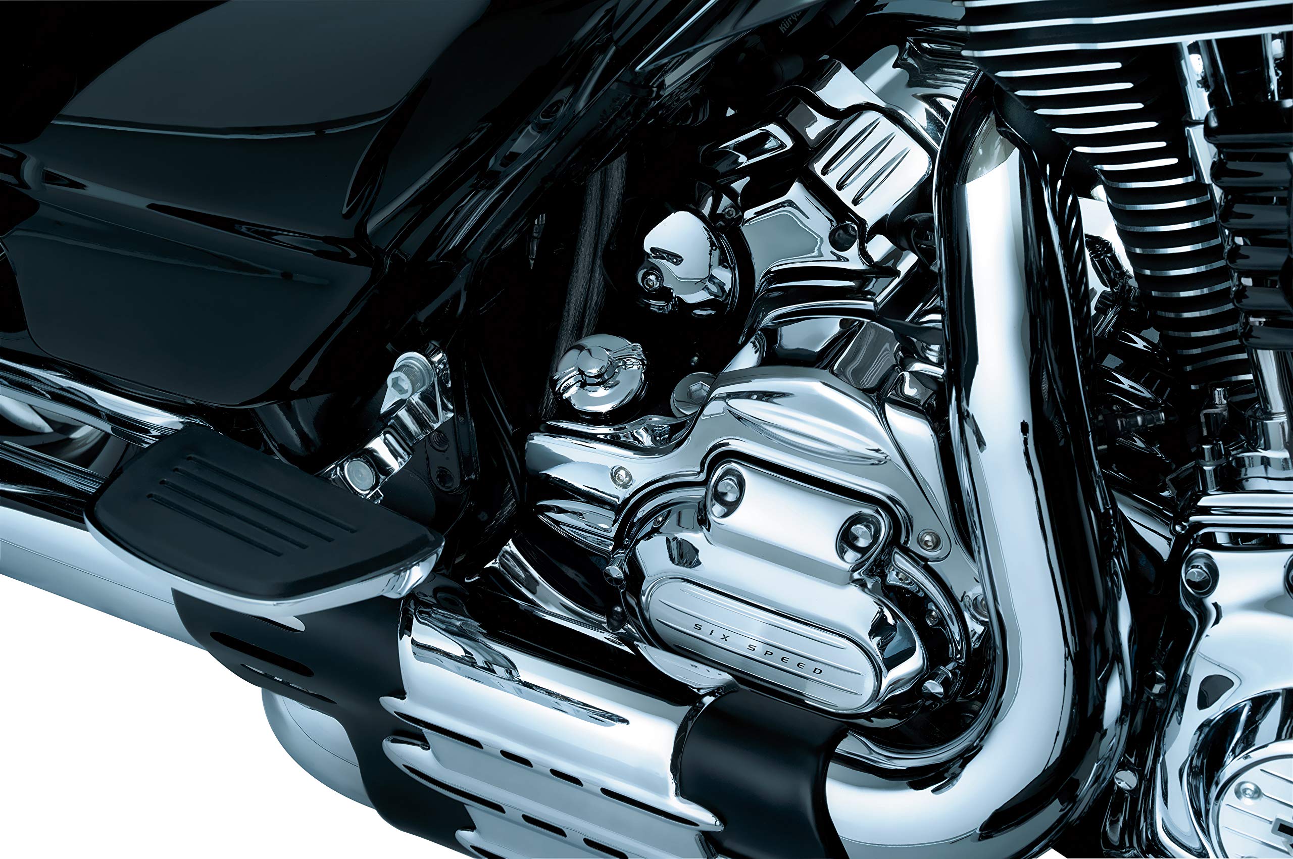 Kuryakyn 6950 Chrome Transmission Cover for 2009-2016 Harley-Davidson Touring & Trike Motorcycles - Fits Stock Head Pipes | Durable Protection & Sleek Style for Long Rides & Custom Builds