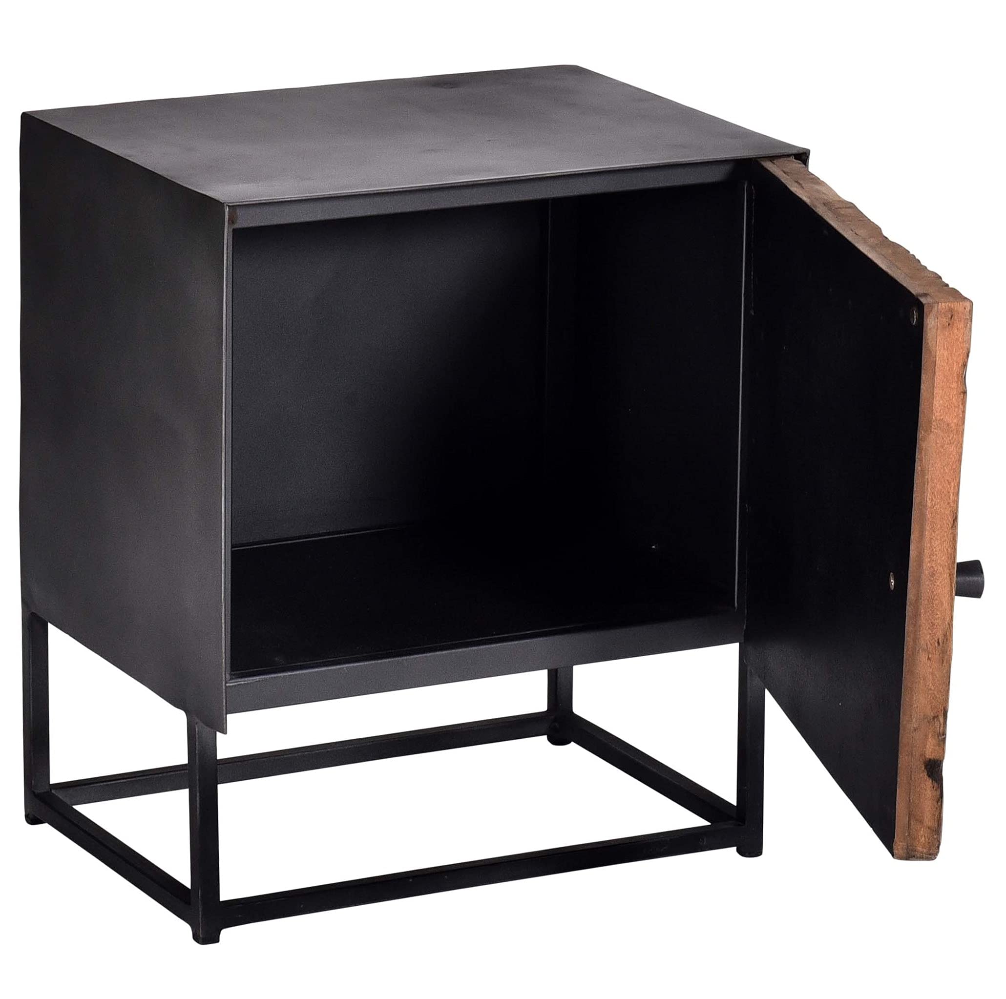 Modern Gray & Black Nightstand with Drawer - Stylish Bedside Table for Bedroom, Living Room, or Office - Progressive Furniture Collection