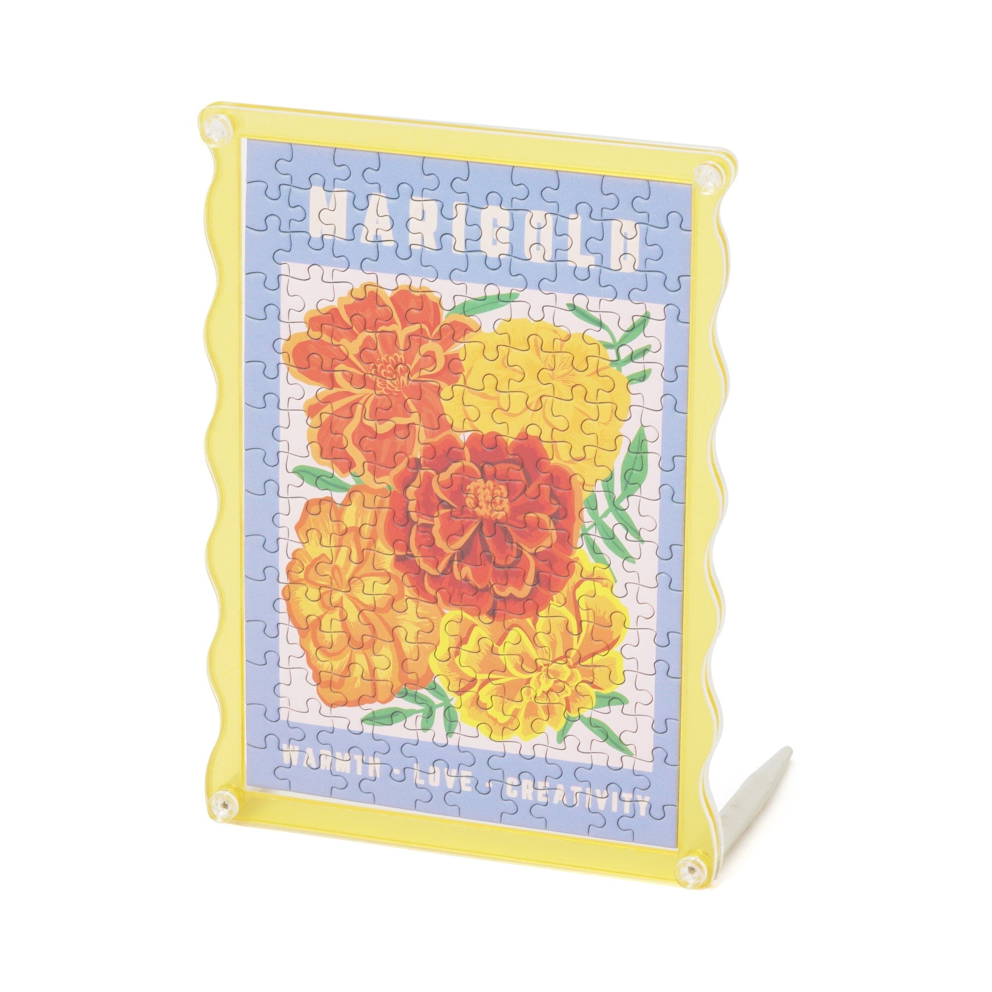 Marigold Flower Puzzle Frame - DIY Floral Jigsaw Puzzle for Adults & Kids - Perfect for Home Decor, Gifts, and Relaxation