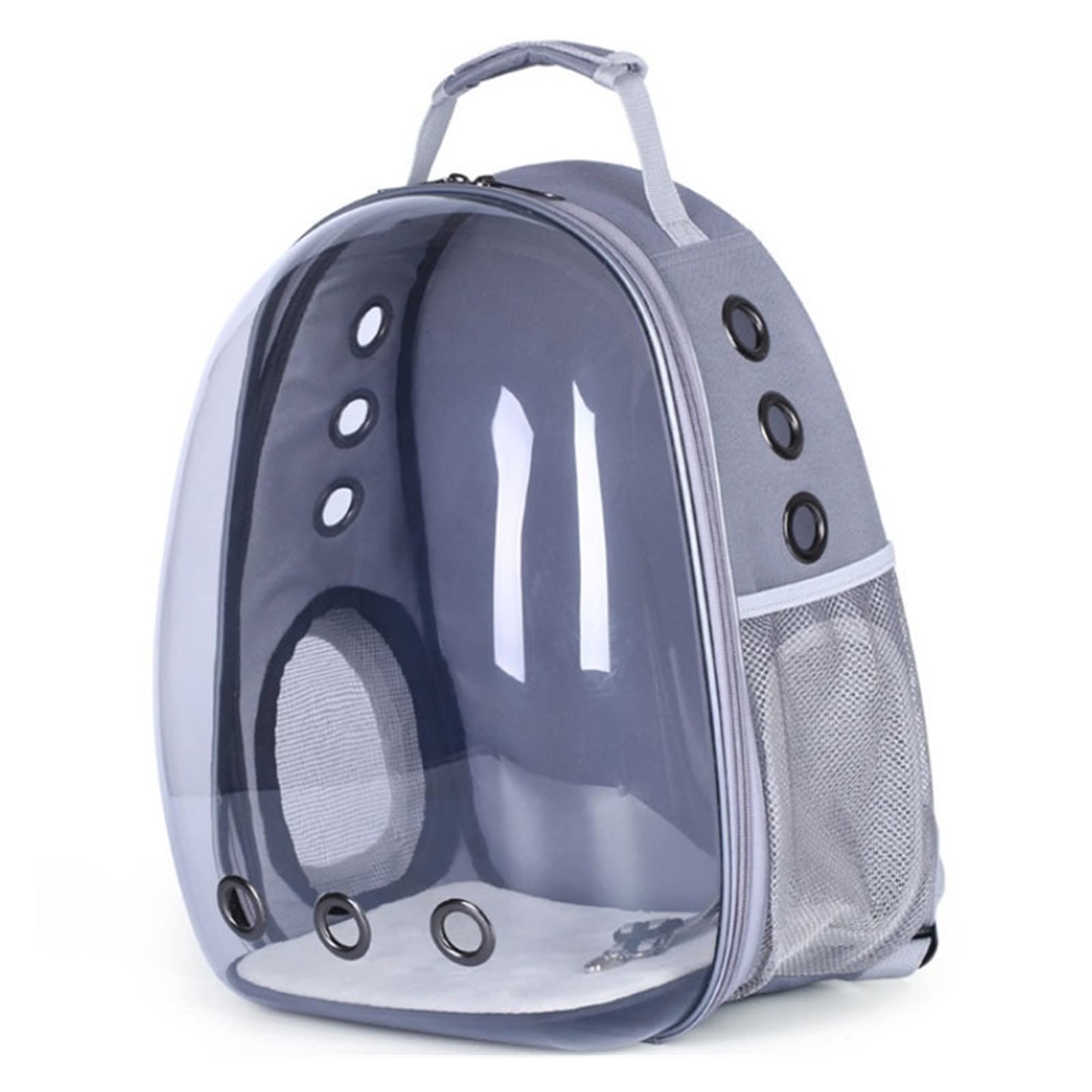 Transparent Pet Backpack for Dogs & Cats - Breathable Outdoor Travel Carrier, Grey Medium Size - Perfect for Hiking, Air Travel & Daily Adventures