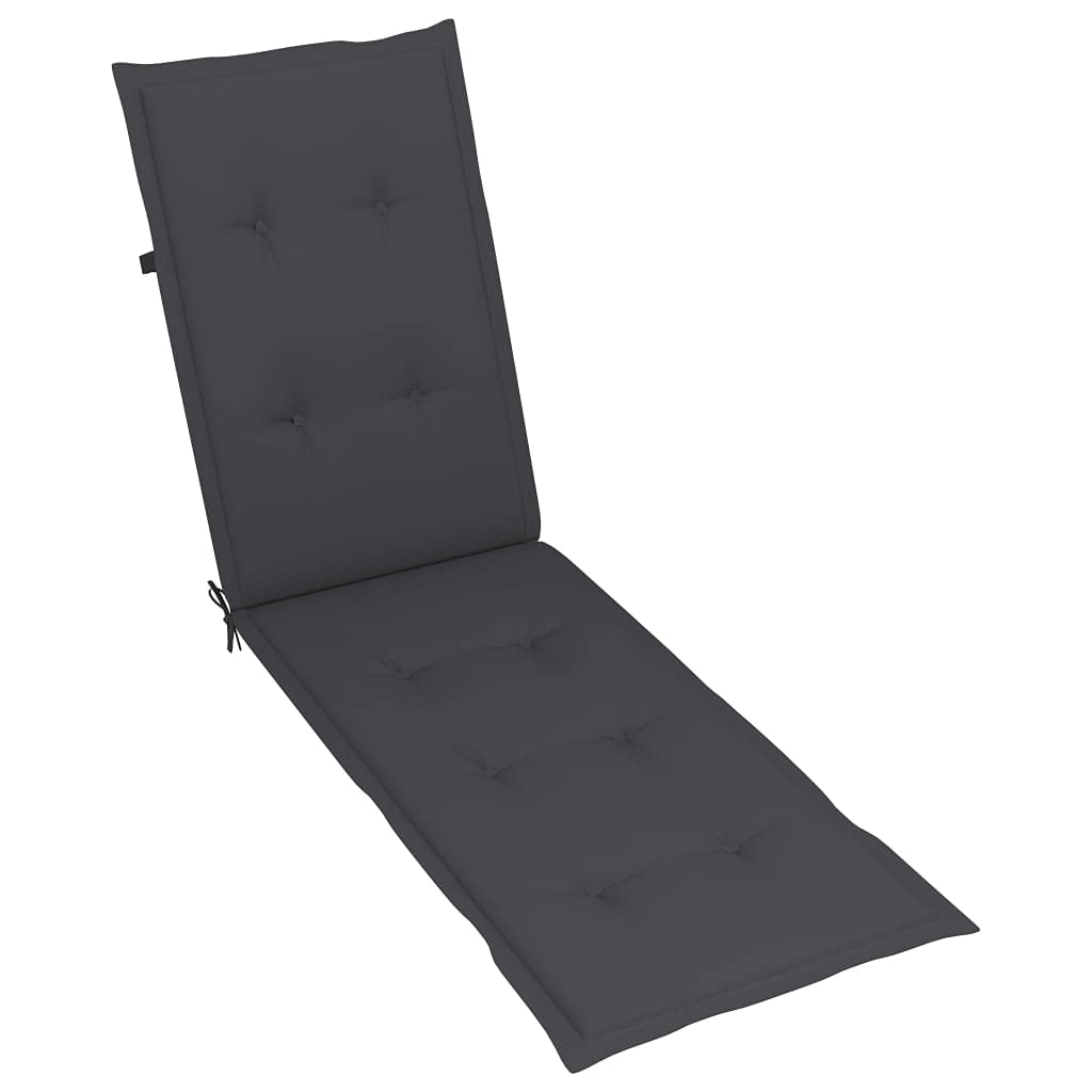 Outdoor Chaise Lounge Chair with Footrest & Cushion - Solid Acacia Wood Patio Furniture for Deck, Garden, Balcony, Beach | Perfect for Relaxing, Sunbathing & Outdoor Lounging