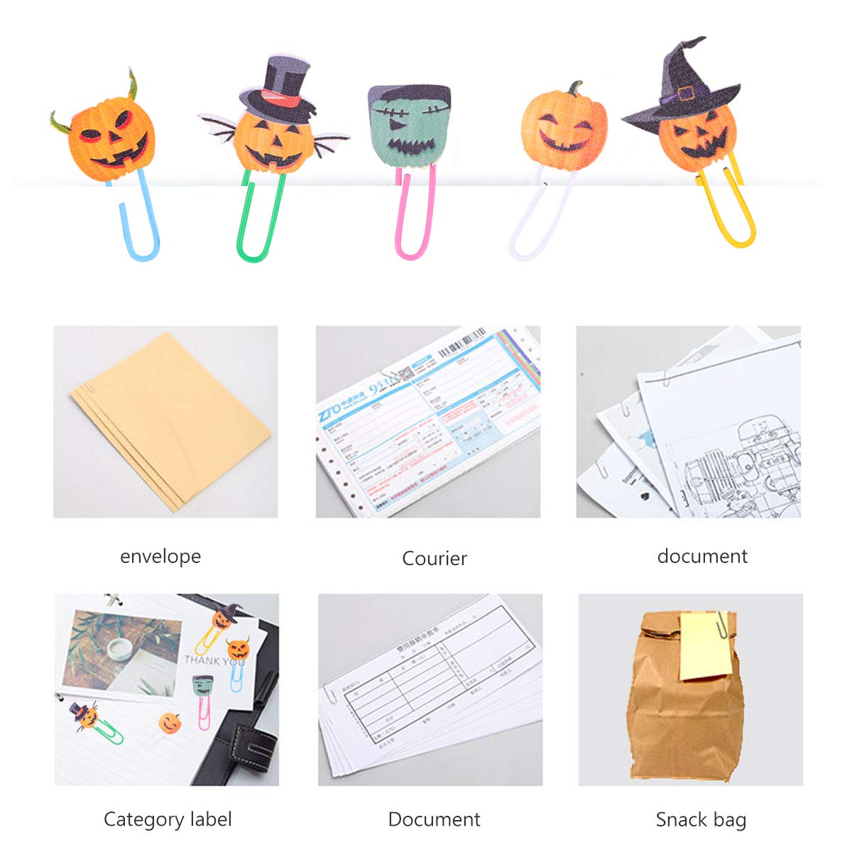 SOIMISS 30pcs Halloween Pumpkin Chip Clips - Wooden Decorative Paper Clips for Home, School, Office & Halloween Party Decorations - Perfect for Gift Wrapping, Bulletin Boards and Craft Projects