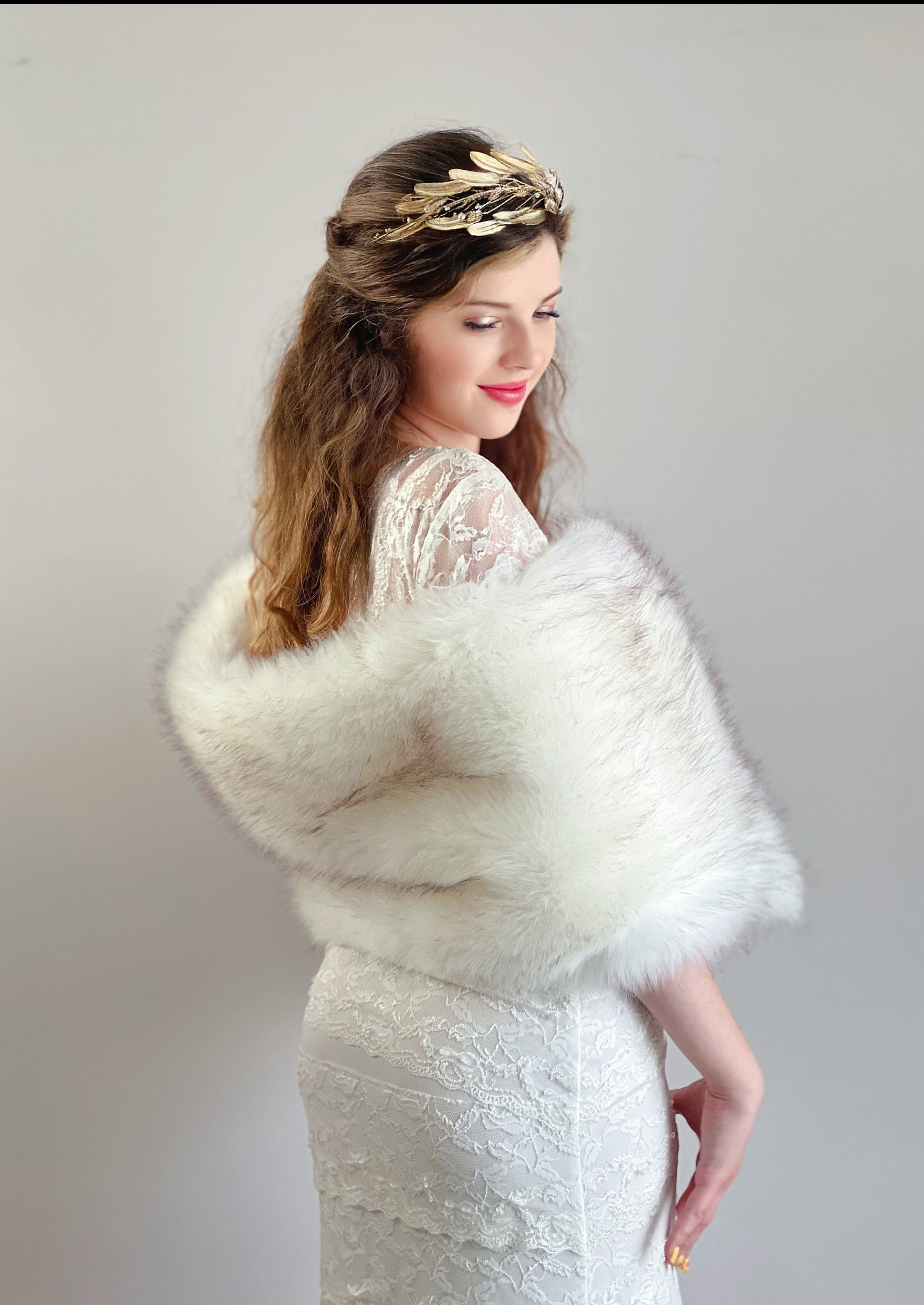 Lilian Wht03 Ivory & Black Faux Fur Coat - Elegant Winter Fashion for Women | Perfect for Parties, Weddings & Cold Weather Outfits