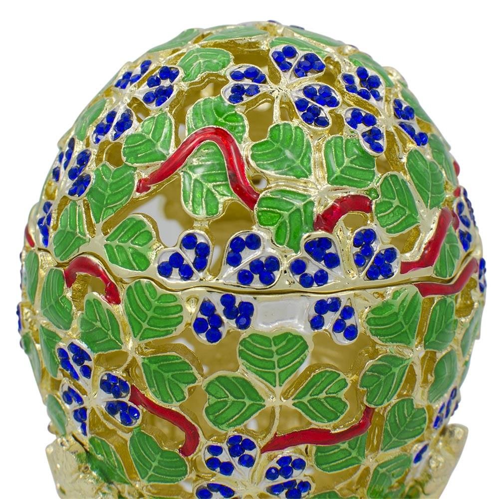 BestPysanky 1902 Clover Leaf Royal Imperial Easter Egg - Hand-Painted Ukrainian Artisan Decor for Easter, Home Display & Gift Giving