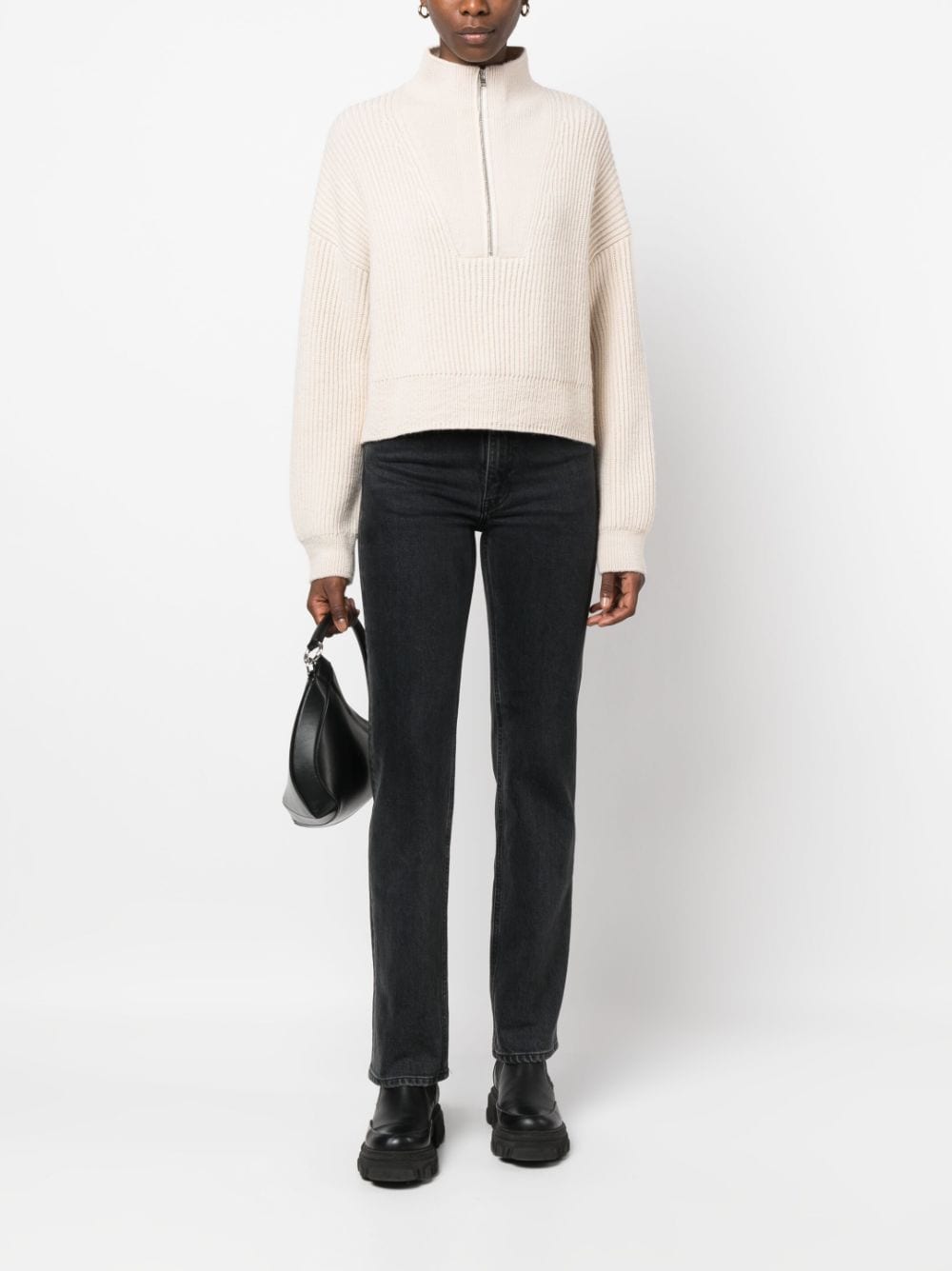 Women's White Closed Knit Sweaters - Cozy Winter Pullovers for Casual Wear & Office Outfits