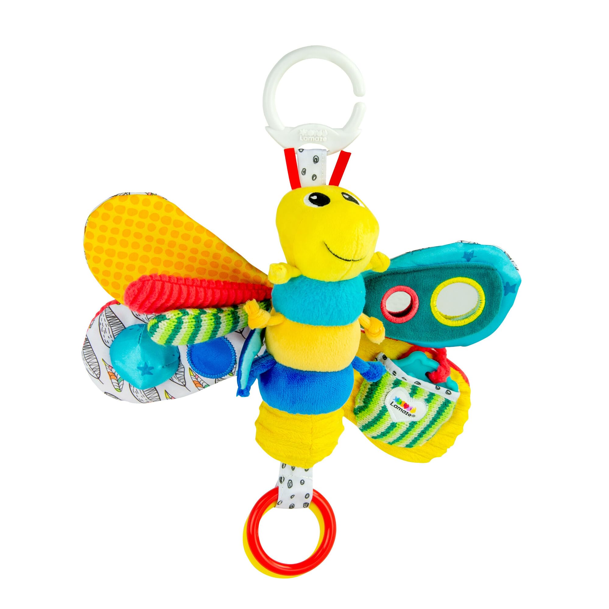Lamaze Freddie the Firefly Clip On Car Seat & Stroller Toy - Crinkle Sensory Baby Toy for 0+ Months - Perfect for Travel, Strolls & Infant Development