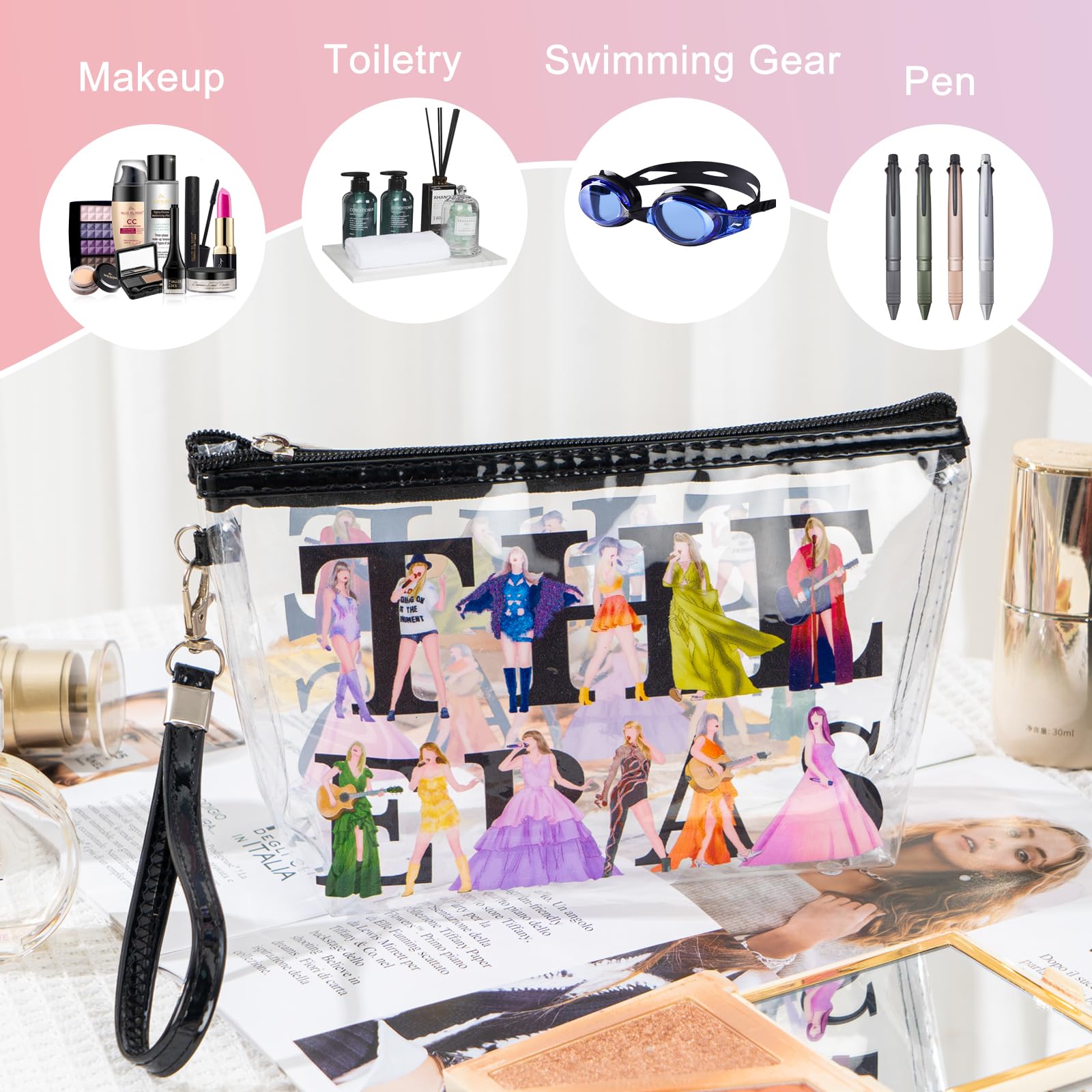Singer Themed Makeup Bag for Women - Perfect Music Lover Gift for Friends, Sisters & TS Fans - Ideal Birthday, Christmas & Valentine's Day Present - Great for Travel, Cosmetics Storage & Daily Use