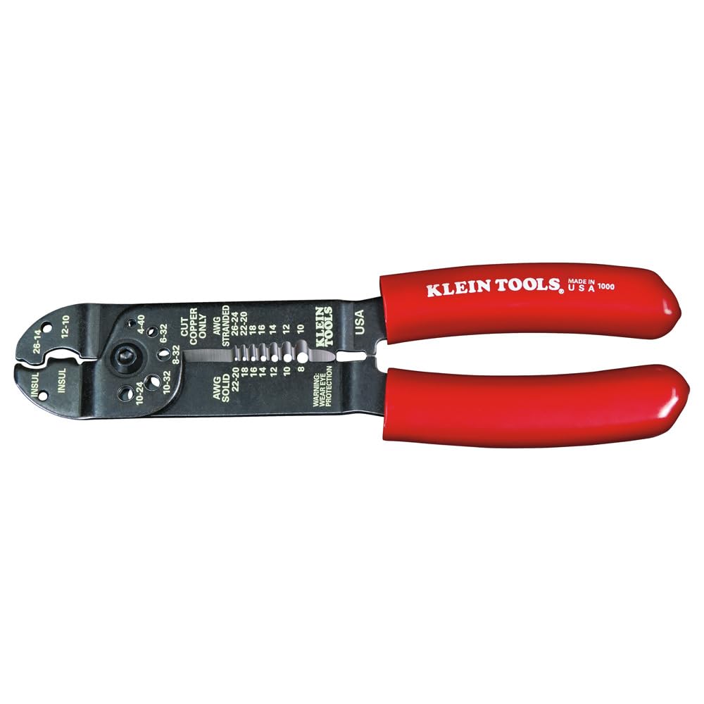 **Klein Tools 1000 Multi Tool – 6-in-1 Wire Stripper, Crimper, Cutter, Screw Gauge & Shears – USA Made Lineman Pliers for Electricians & DIY Projects – Perfect for Wiring, Repairs & Home Improvement**