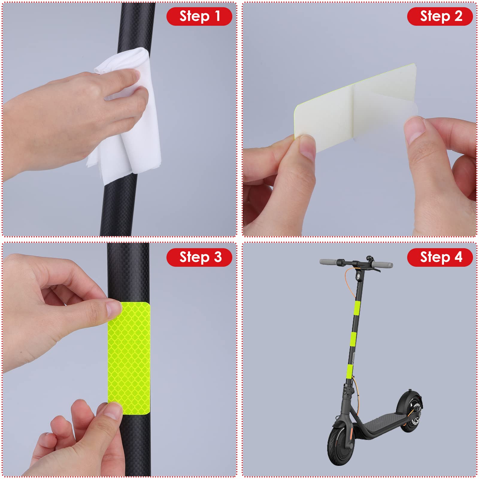 30 Pack Waterproof Safety Reflective Stickers for Cars, Bikes & Motorcycles - 1.18