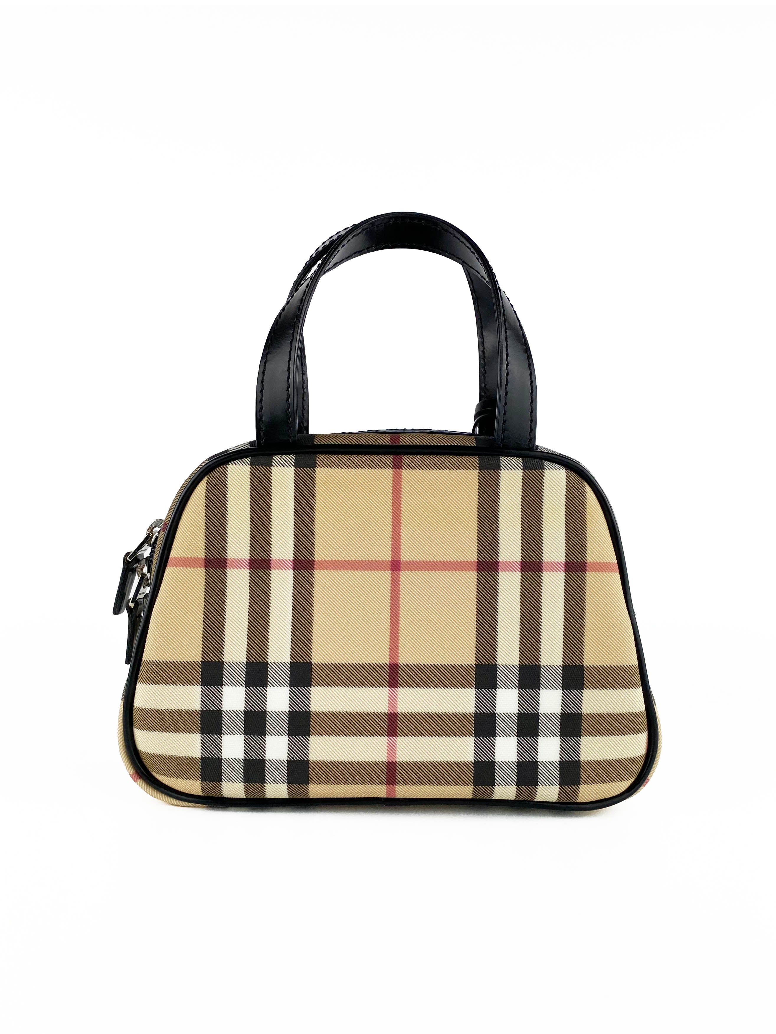 Burberry Mini Haymarket Crossbody Bag - Luxury Leather Shoulder Purse for Women | Perfect for Everyday Use, Date Nights & Travel