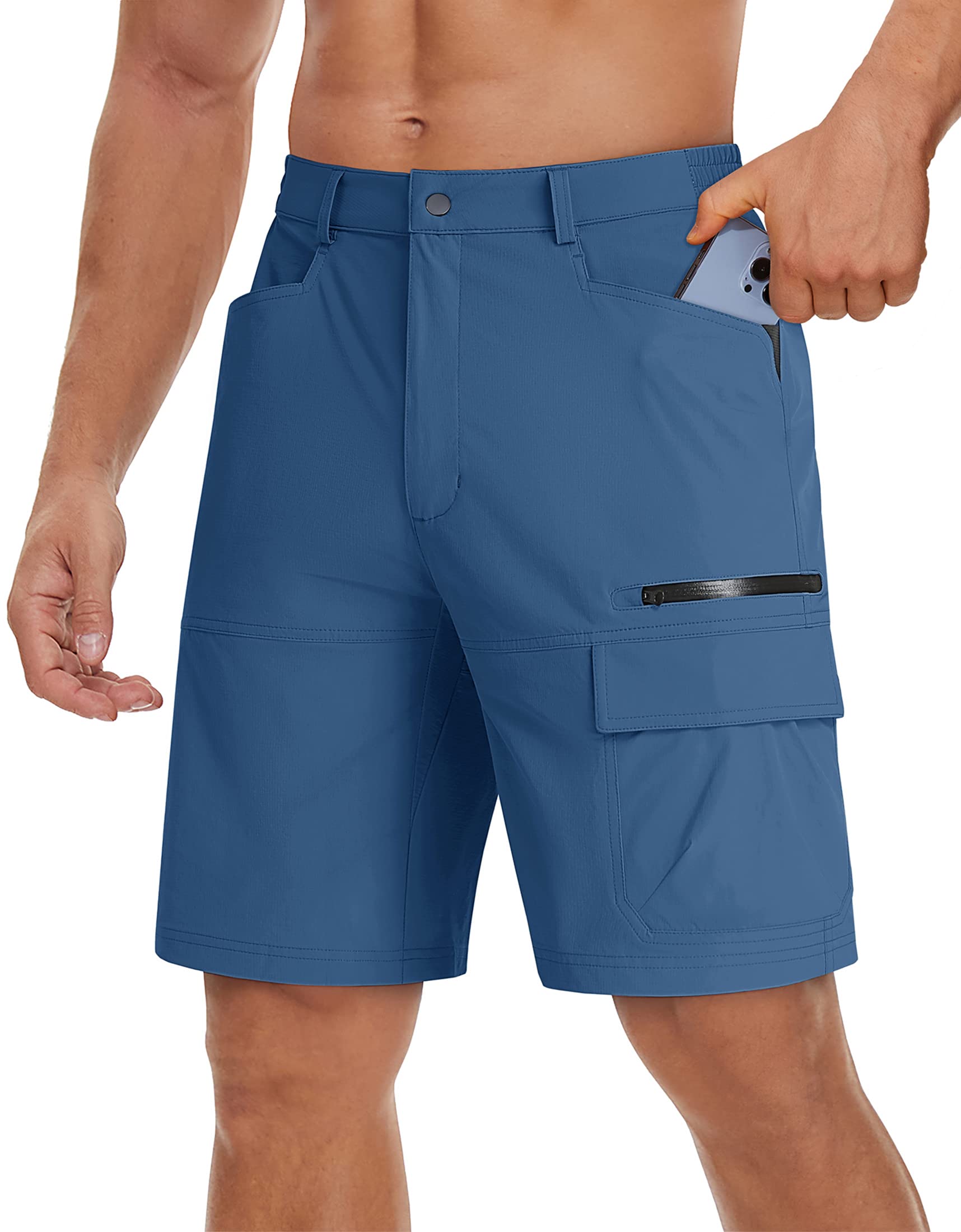 TACVASEN Men's Quick Dry Cargo Shorts - Lightweight Outdoor Hiking & Work Shorts for Summer - No Belt - Perfect for Camping, Travel & Casual Wear