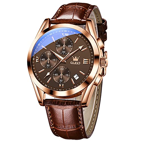 Brown Leather&Rose Gold Case Brown Face