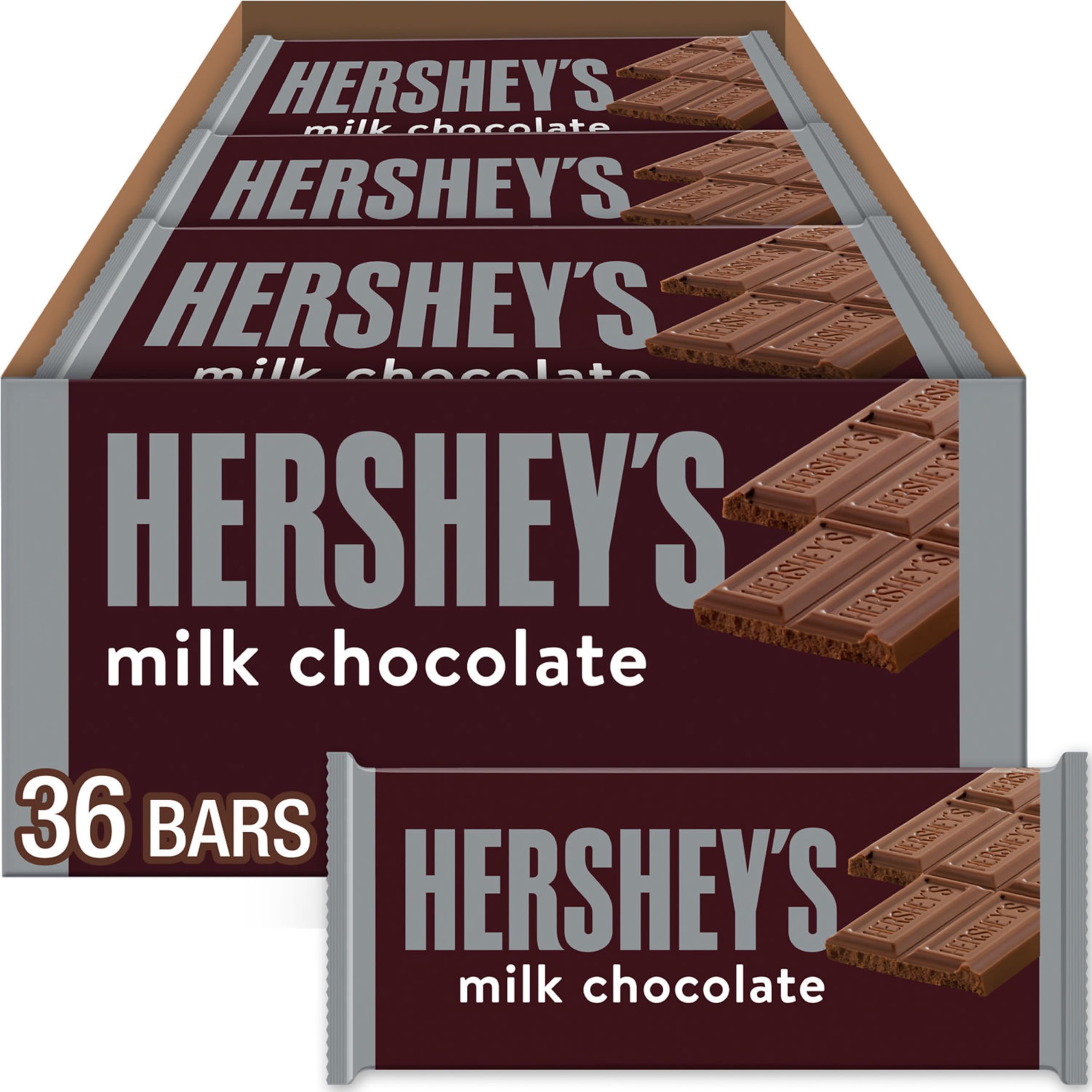 HERSHEY'S Milk Chocolate Candy Bars, 1.55 oz (36 Count) - Bulk Pack for Halloween, Party Favors, Office Snacks & Gift Baskets