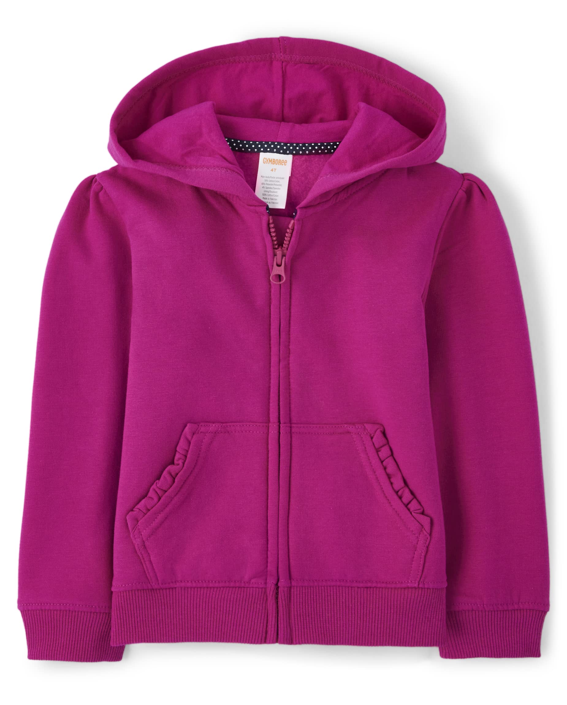 Gymboree Girls & Toddler Long Sleeve Zip-Up Hoodie Sweatshirt - Soft Cotton Pullover Jacket for Playdates & Outdoor Activities