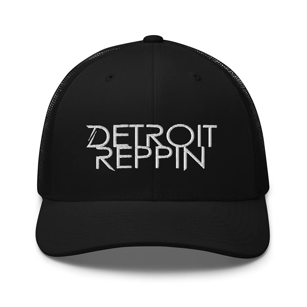 Detroit Reppin Trucker Hat - Adjustable Snapback Cap for Men & Women - Vintage Style Baseball Hat - Perfect for Sports, Outdoor Activities & Streetwear Fashion