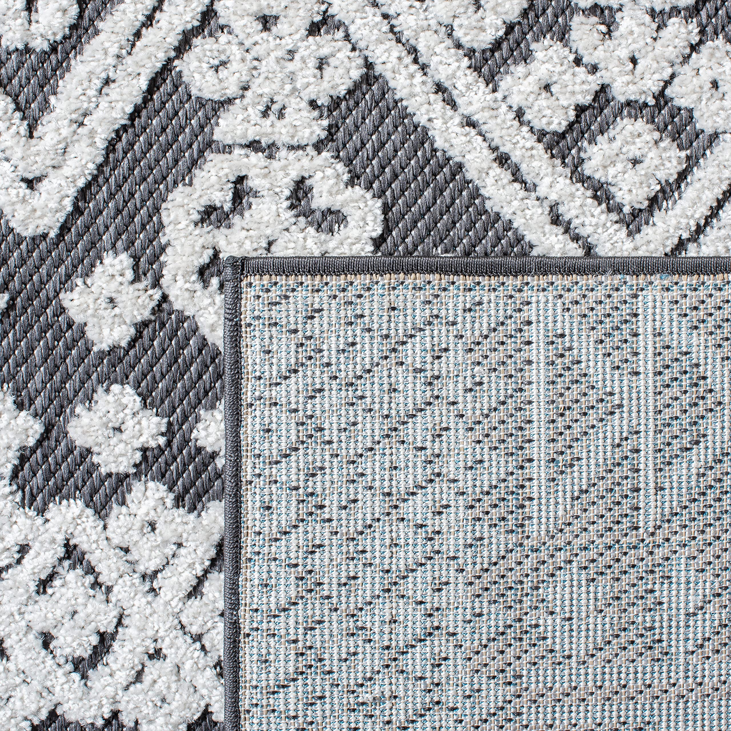 SAFAVIEH Cabana Collection 8' x 10' Ivory & Grey Area Rug - Non-Shedding, Easy Care, Stain Resistant - Perfect for Living Room, Bedroom, Dining Room High Traffic Areas - Boho Chic Home Decor for Modern & Traditional Interiors (CBN658A)